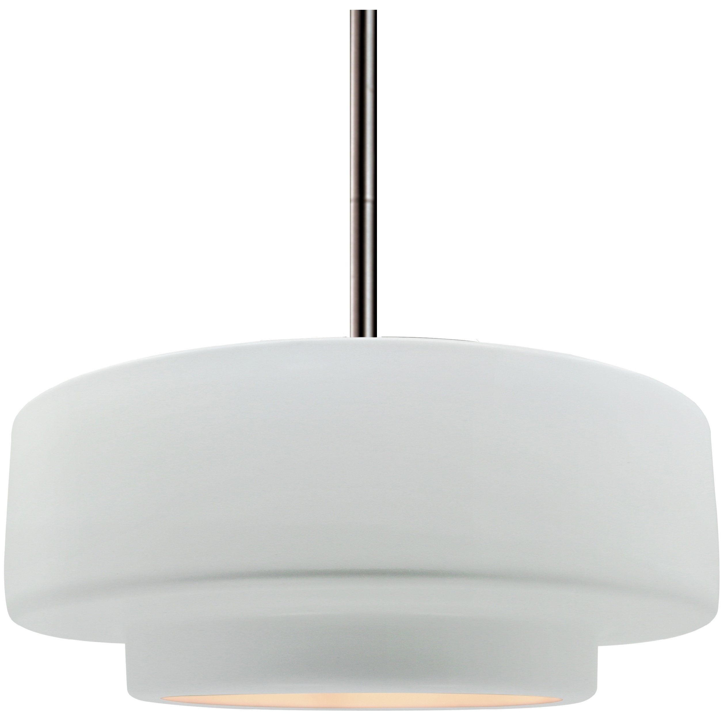 Radiance Collection - Tier Pendant Ceiling Light in Brushed Nickel, Dedicated LED, Black Cord, Gloss White, 14.5W x 5.25H, Form+Finish+Function
