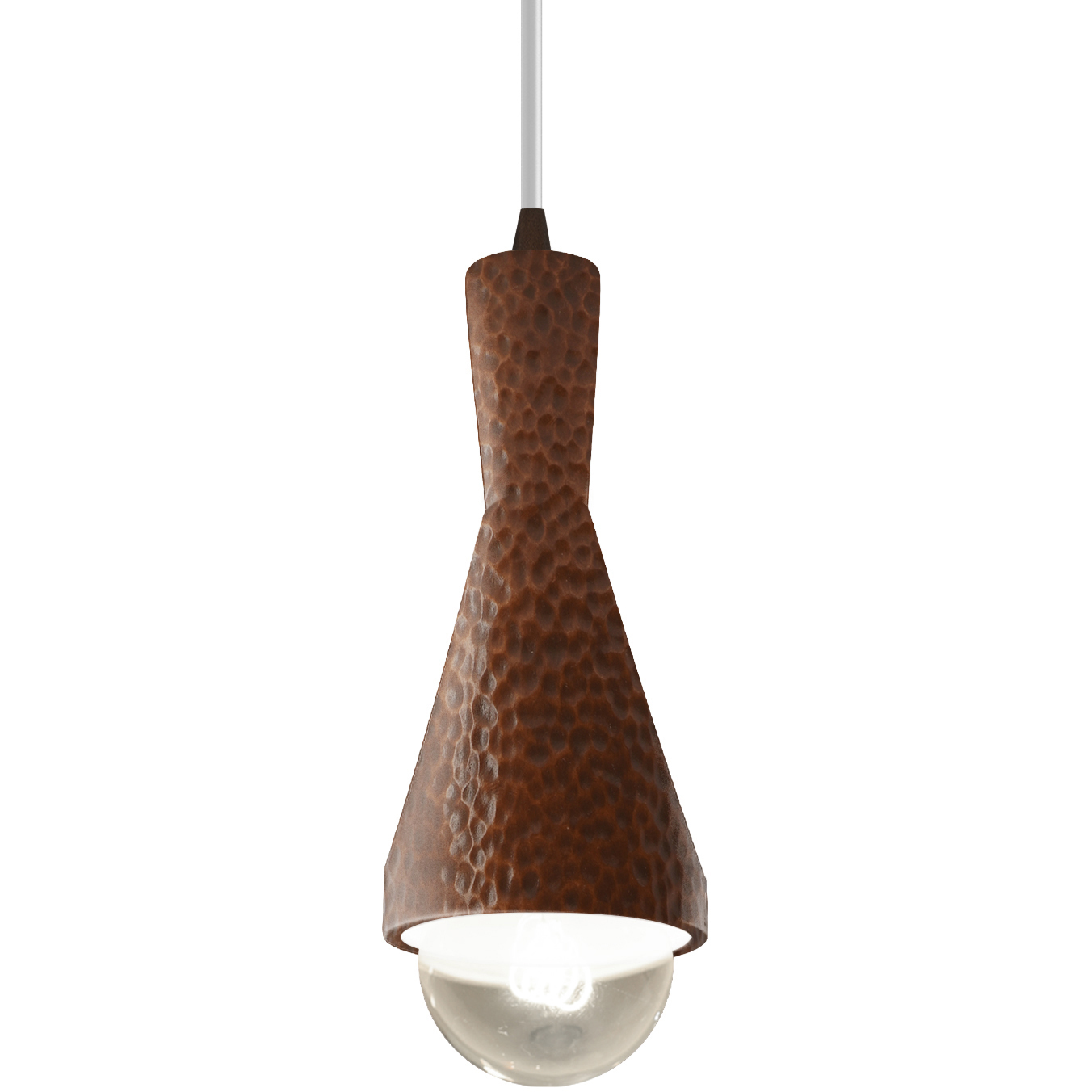 Radiance Collection - Erlen 1 Light 4.75 inch Hammered Copper and Dark Bronze Pendant Ceiling Light in Replaceable Bulb, White, Form+Finish+Function