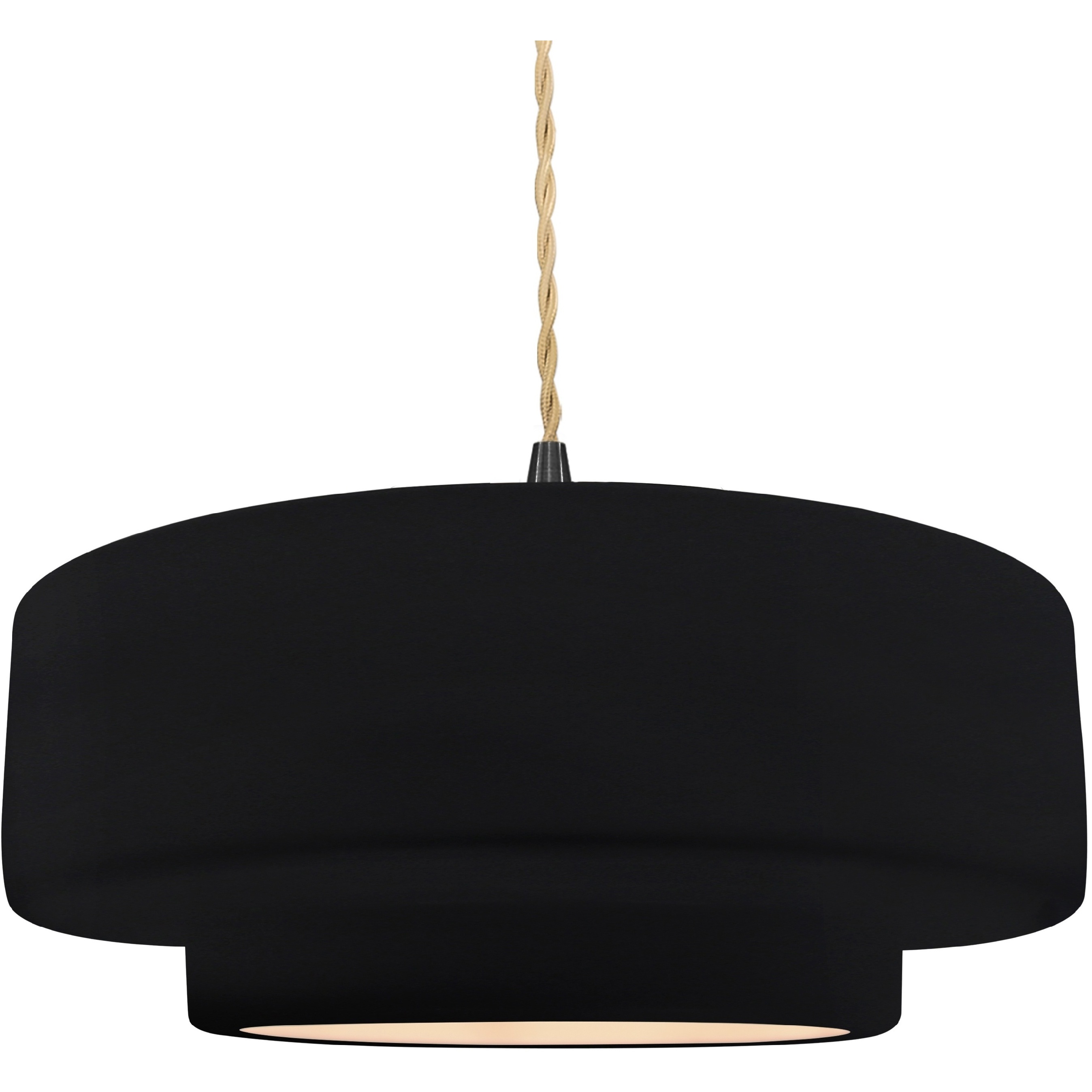 Radiance Collection - Tier Pendant Ceiling Light in Matte Black, Dedicated LED, Beige Twist Cord, Gloss Black, 16.25W x 6H, Form+Finish+Function