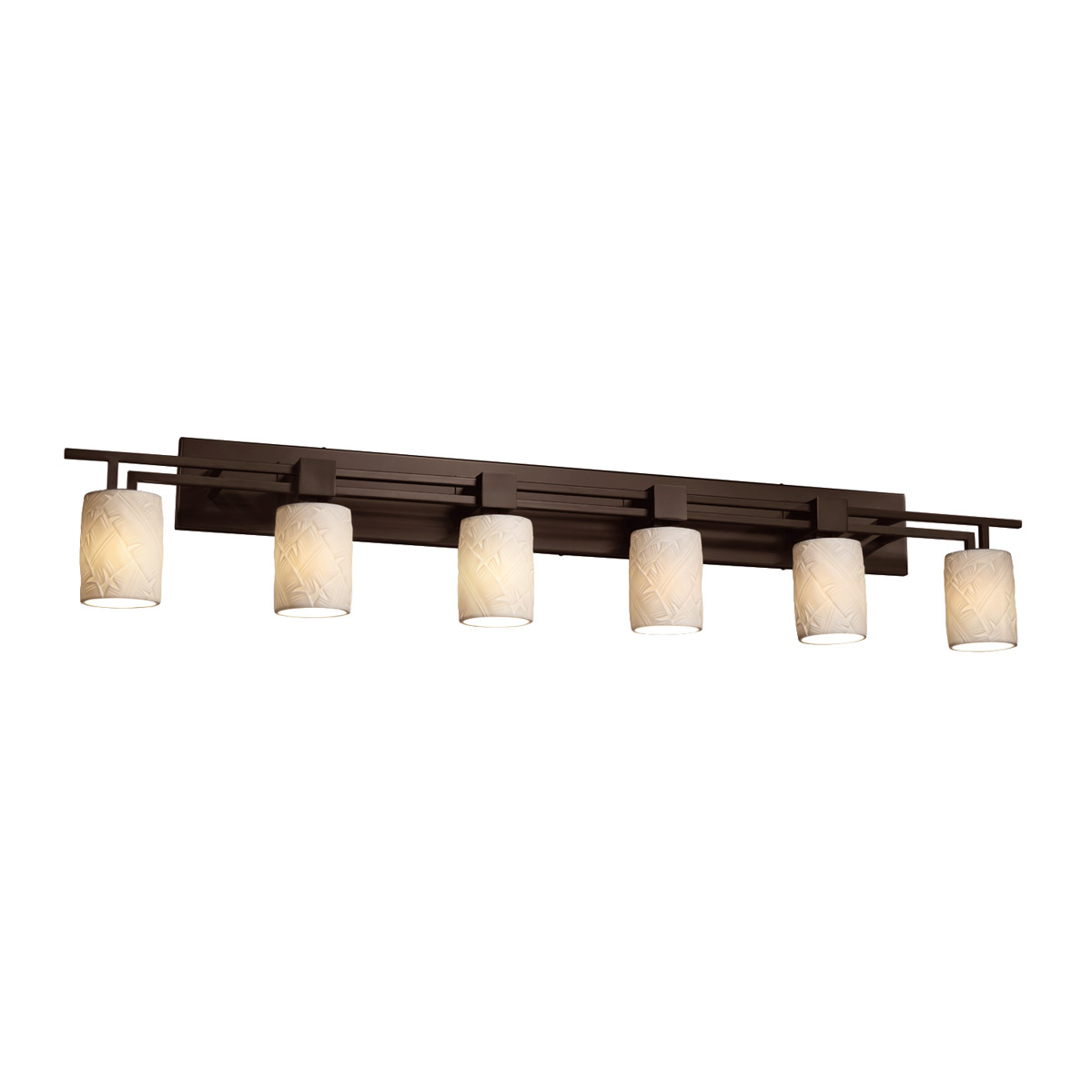 Limoges LED 56 inch Brushed Nickel Bath Bar Wall Light in 4200 Lm LED, Banana Leaf, Cylinder with Flat Rim, Aero