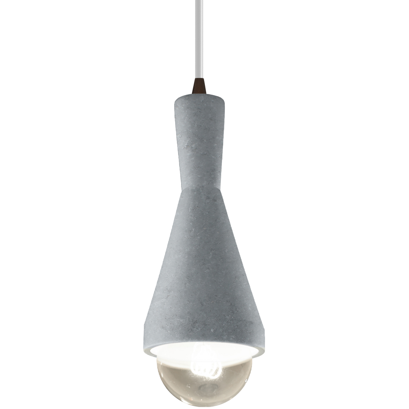 Radiance Collection - Erlen 1 Light 4.75 inch Concrete and Dark Bronze Pendant Ceiling Light in Replaceable Bulb, White, Form+Finish+Function