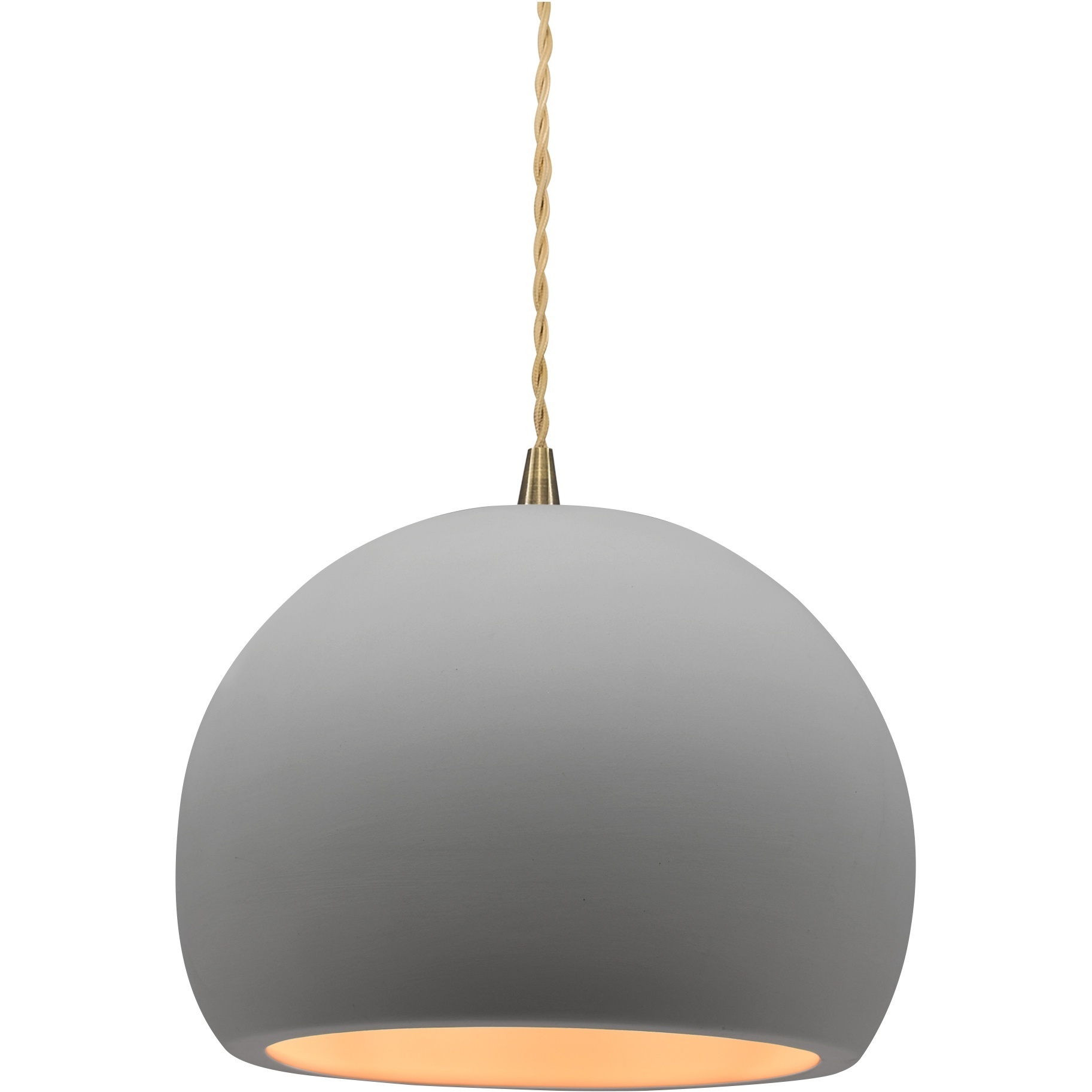 Radiance LED 7 inch Bisque and Antique Brass Pendant Ceiling Light