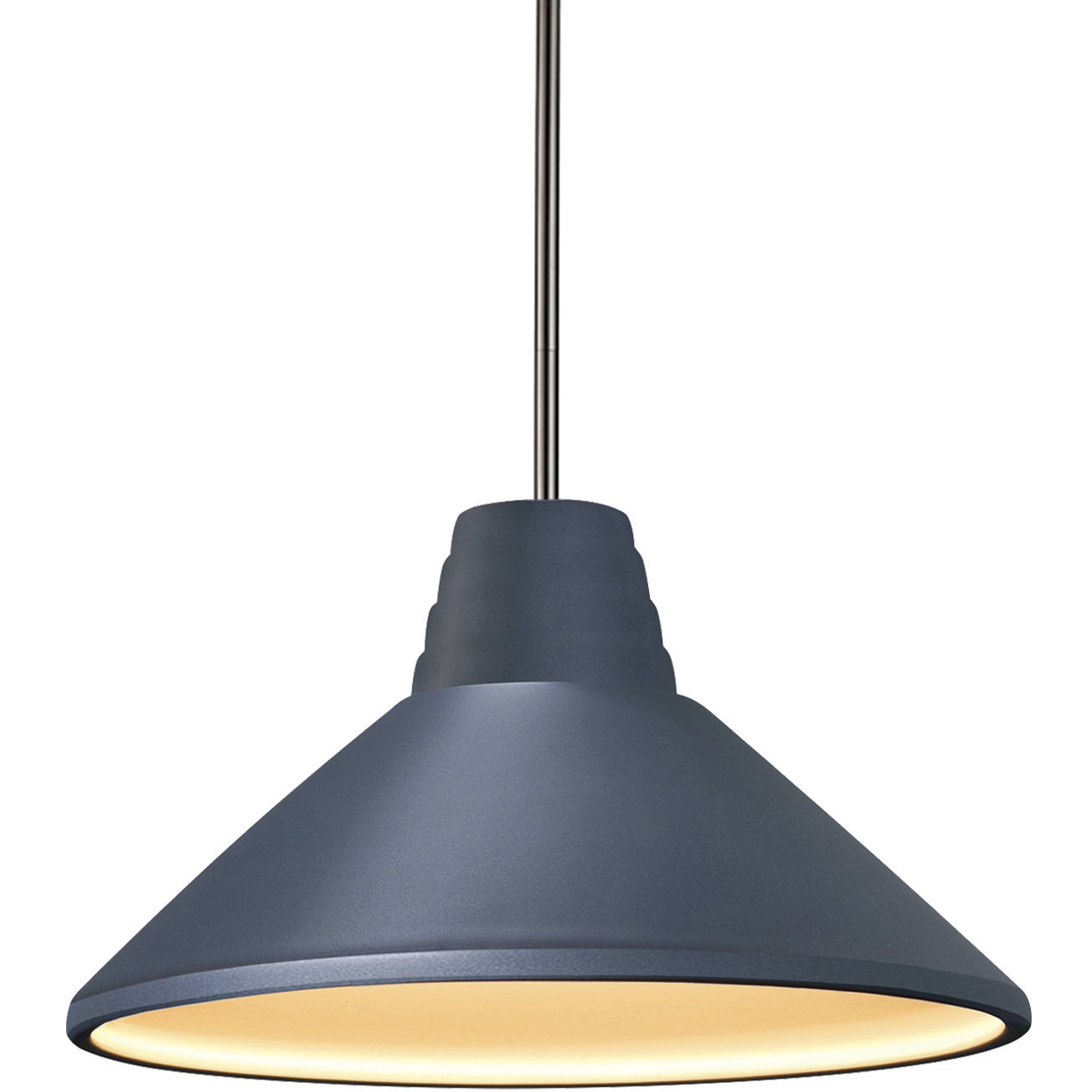 Radiance Collection 1 Light 14.75 inch Polished Chrome and Concrete and White Pendant Ceiling Light in White Cord, Incandescent