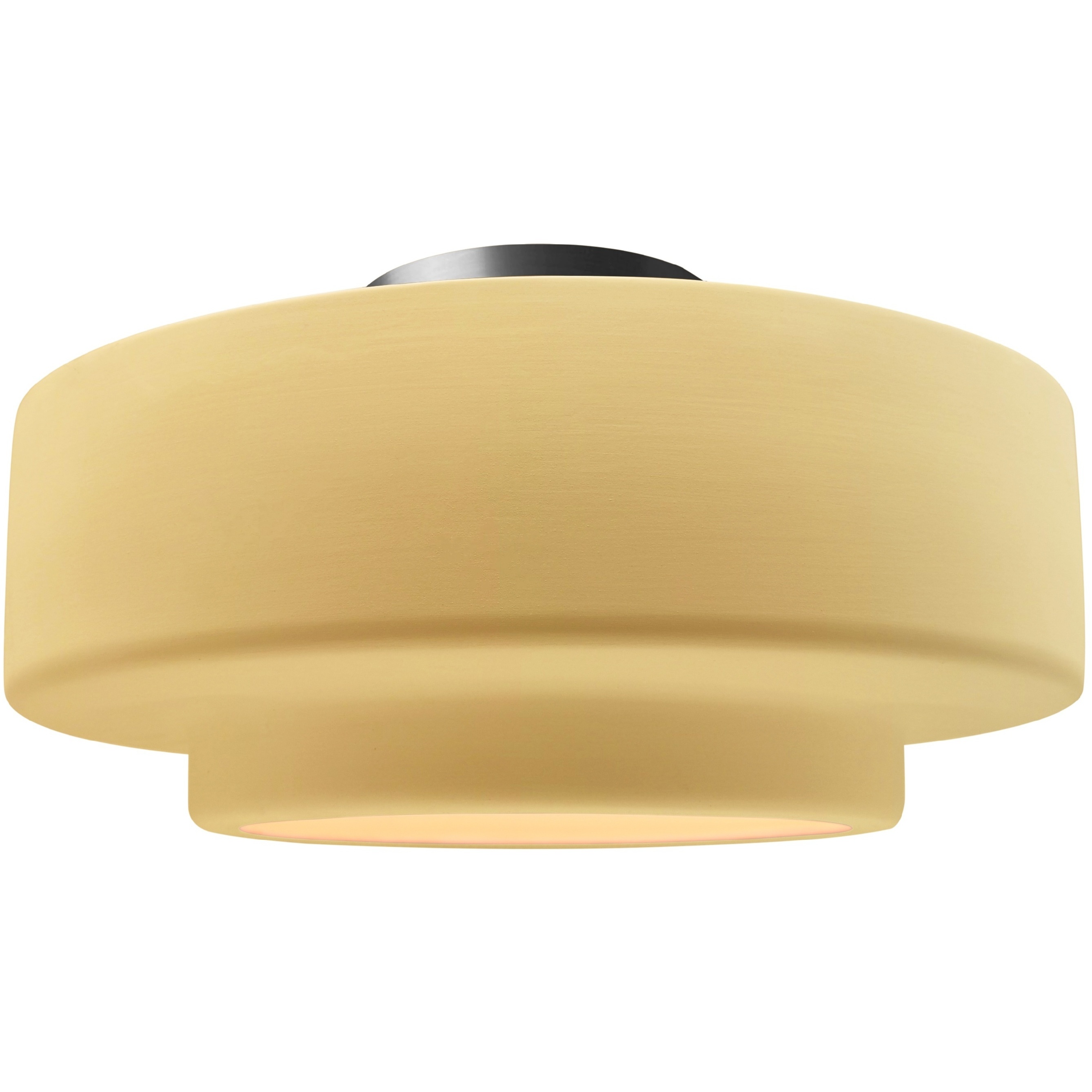 Radiance Collection - Tier 1 Light 16.5 inch Muted Yellow and Brushed Nickel Semi-Flush Ceiling Light in Replaceable Bulb, 16.5W x 8H, Form+Finish+Function