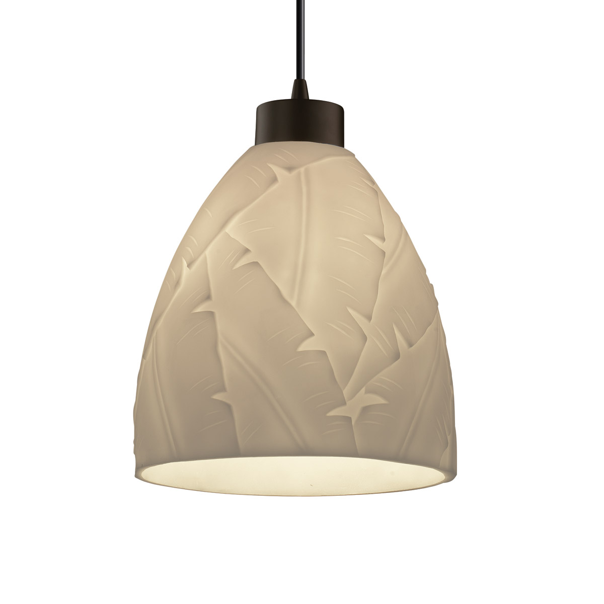 Porcelina LED 10.5 inch Dark Bronze Pendant Ceiling Light in 700 Lm LED, Black Cord, Waterfall