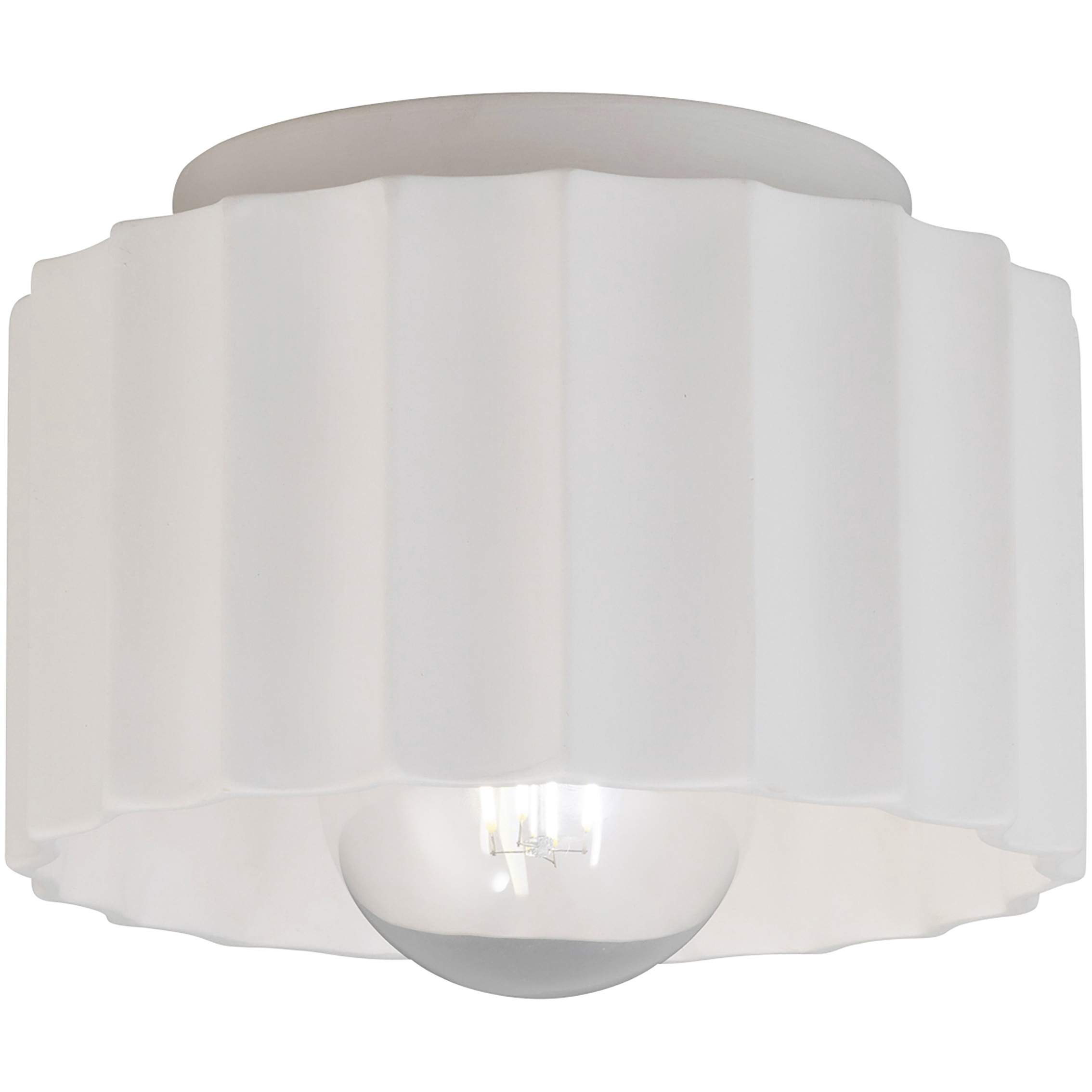 Justice Design CER 6183W BIS Radiance Collection 1 Light 8 inch Bisque Outdoor Flush Mount
