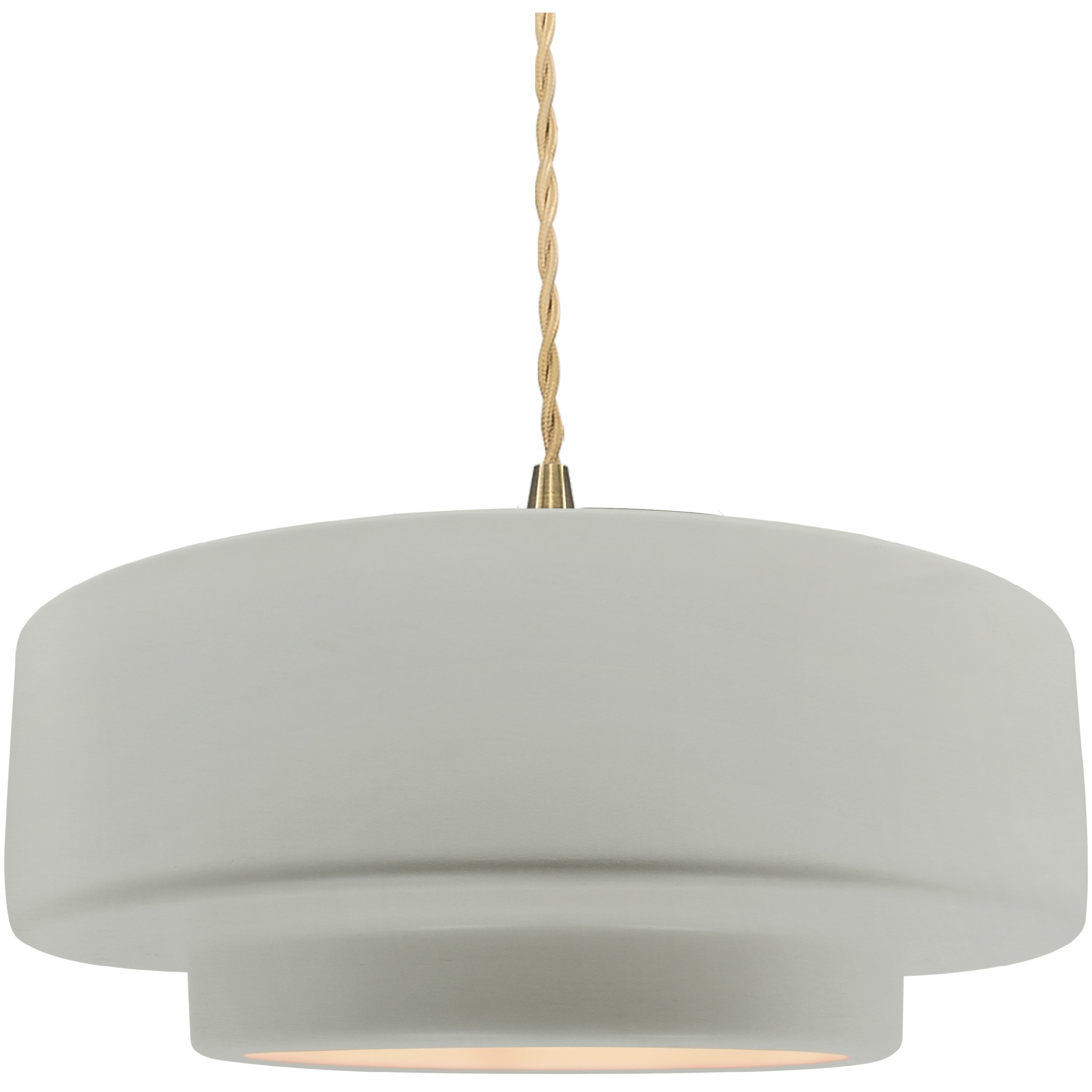Radiance Collection - Tier Pendant Ceiling Light in Brushed Brass, Dedicated LED, Beige Twist Cord, Bisque, 14.5W x 5.25H, Form+Finish+Function