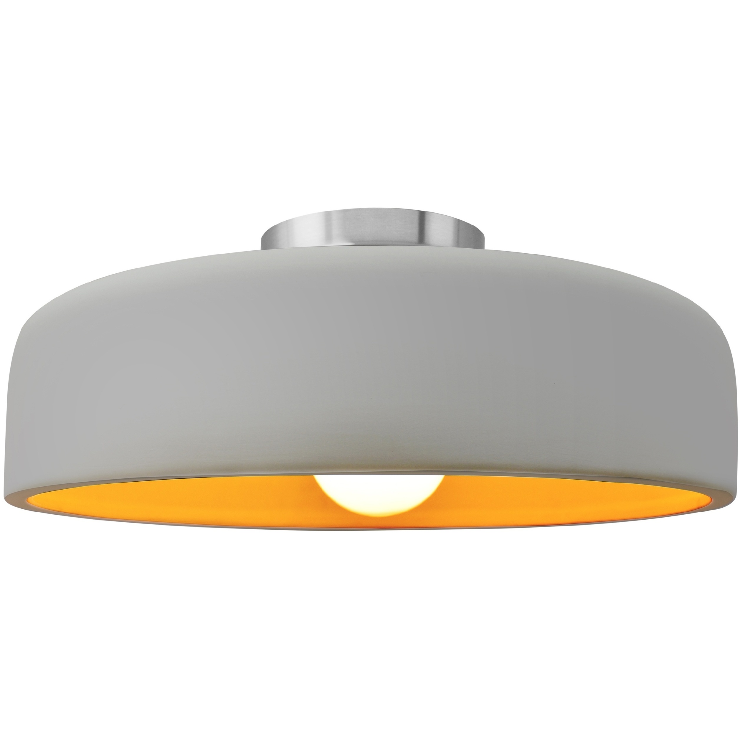 Radiance Collection - Spire LED 13 inch Matte White and Champagne Gold and Brushed Nickel Semi-Flush Ceiling Light in Dedicated LED, Matte White/Champagne Gold, 13W x 6H, Form+Finish+Function