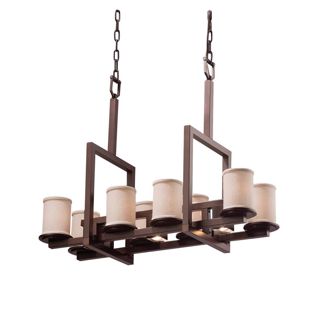Textile LED 34 inch Matte Black Chandelier Ceiling Light