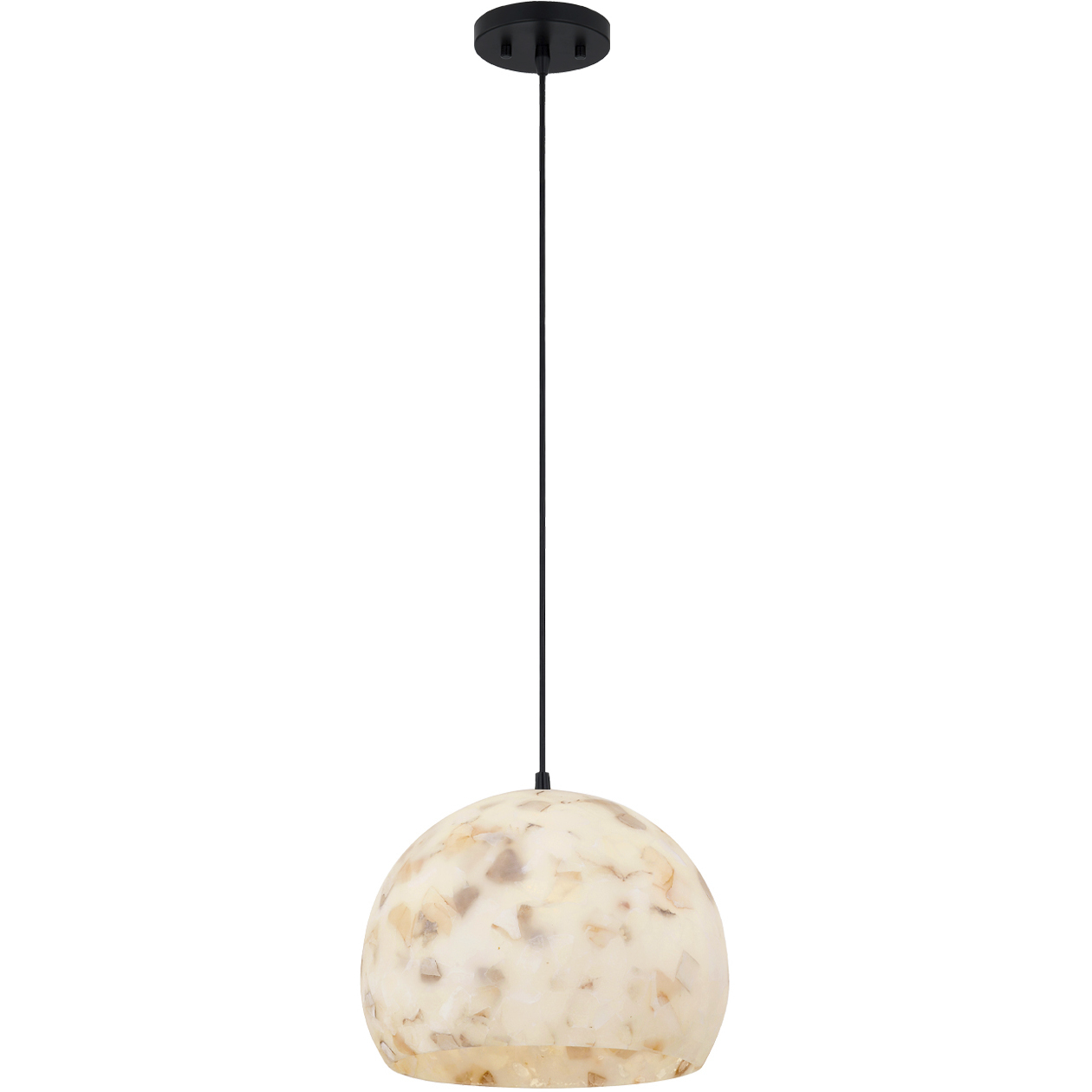 Alabaster Rocks Collection 1 Light 10 inch Matte Black Pendant Ceiling Light, Globe Family