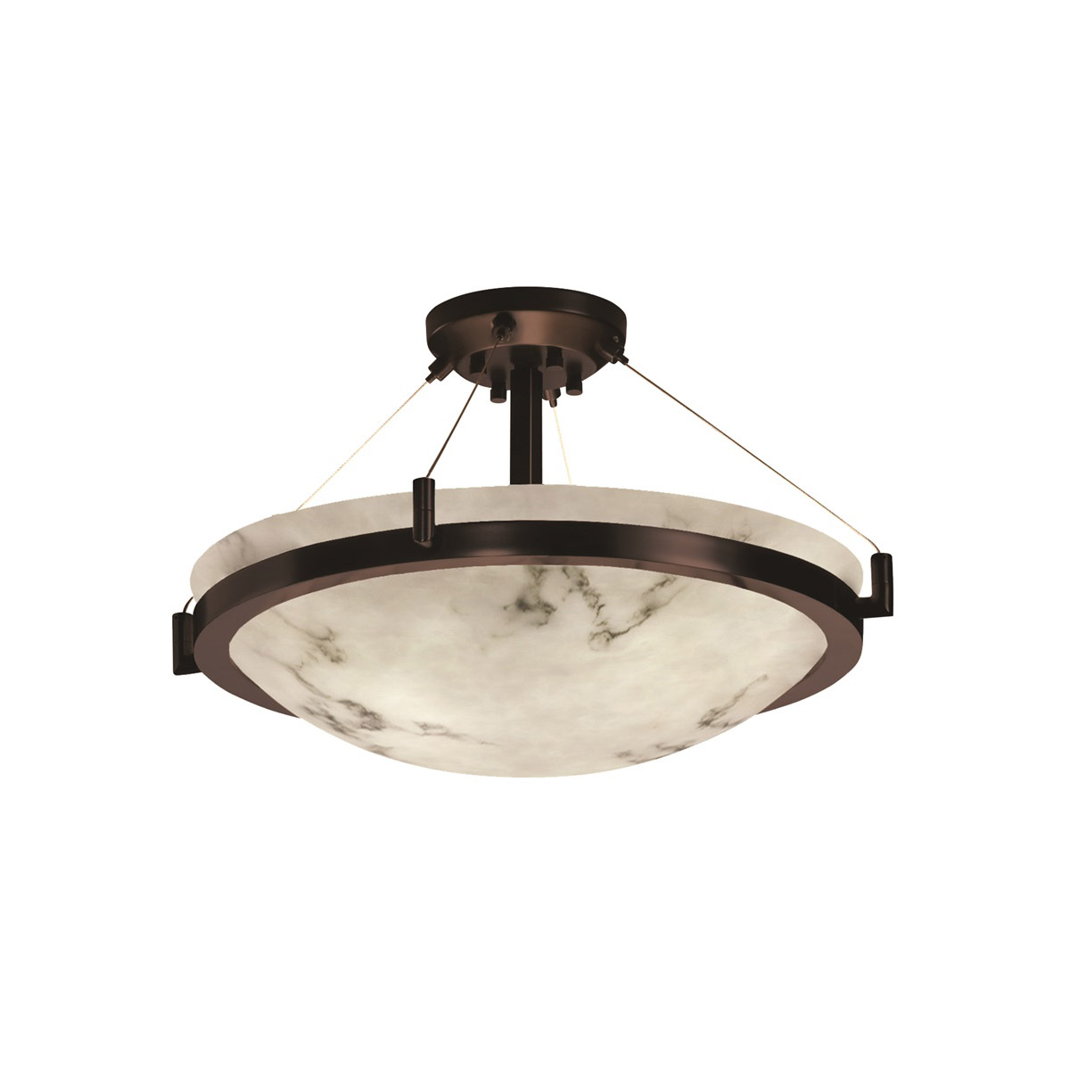 LumenAria LED 39 inch Dark Bronze Semi-Flush Ceiling Light in 6000 Lm LED, Bowl