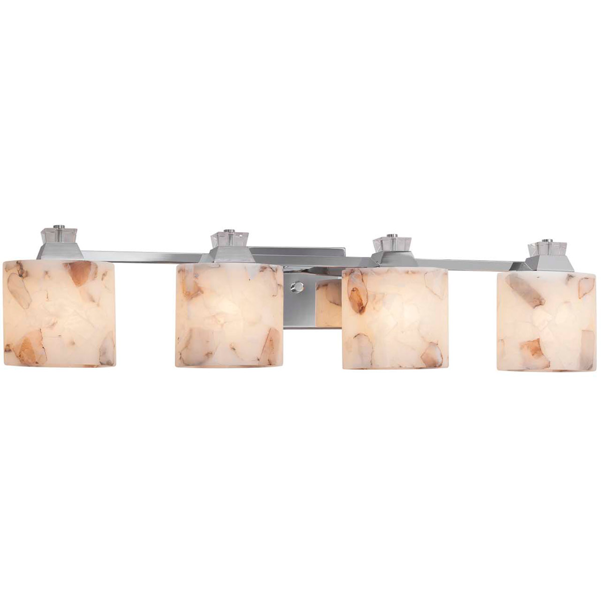 Alabaster Rocks 4 Light 34 inch Brushed Nickel Bath Bar Wall Light in Square Flared, Incandescent