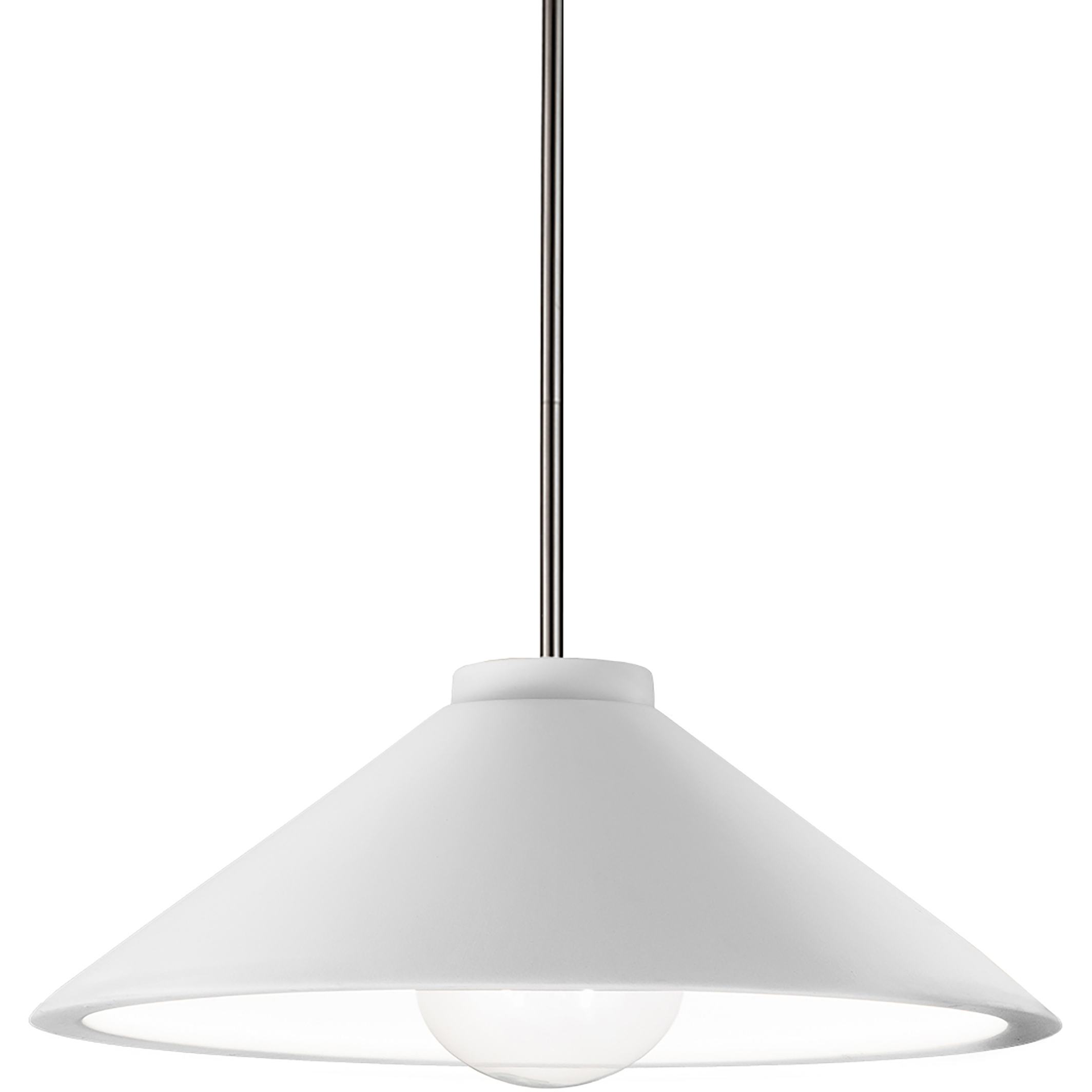 Radiance Collection - Flare 1 Light 11.75 inch Gloss White and Brushed Nickel Pendant Ceiling Light in Replaceable Bulb, Rigid Stem, Form+Finish+Function