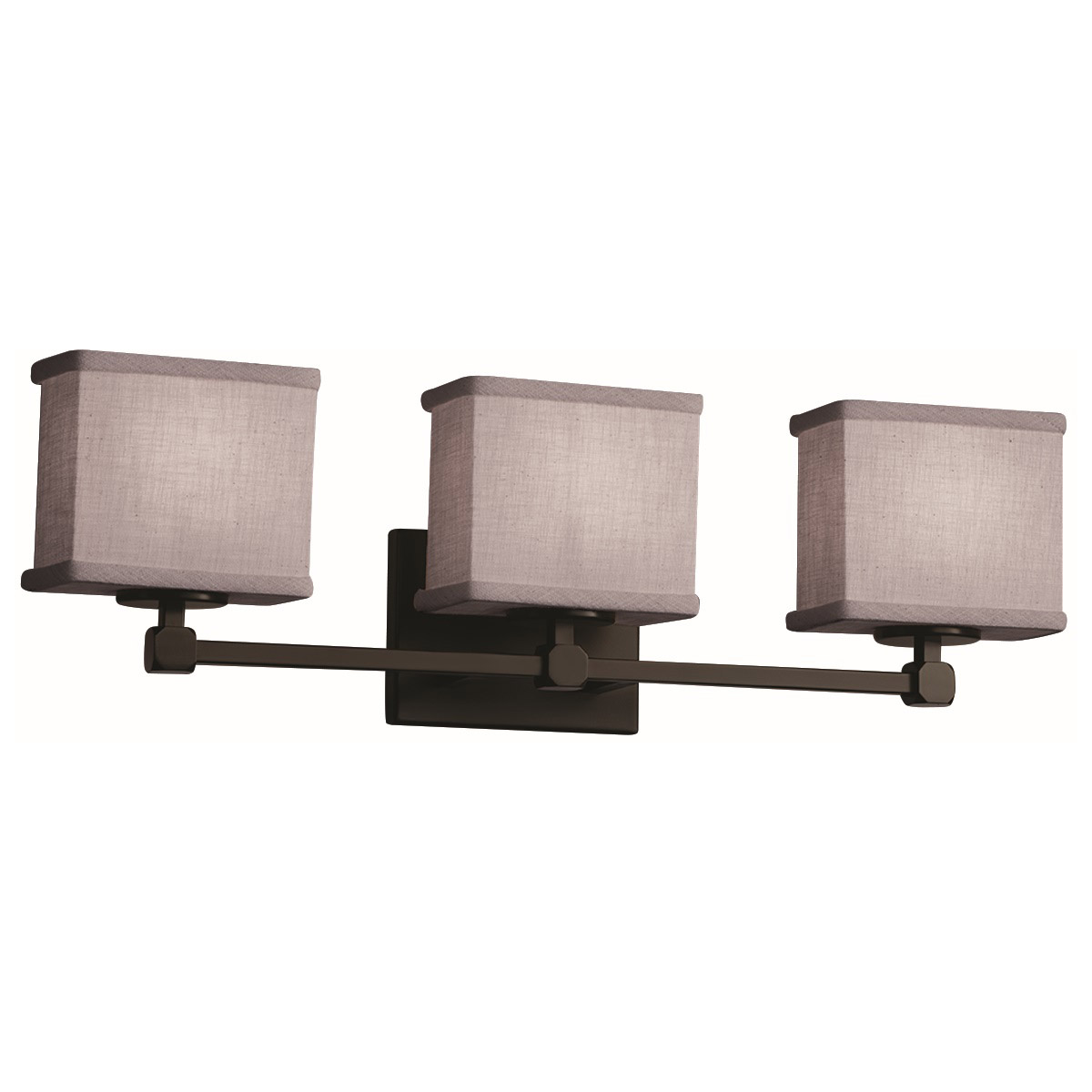 Textile 23.5 inch Polished Chrome Bath Bar Wall Light in Rectangle, Incandescent, Gray