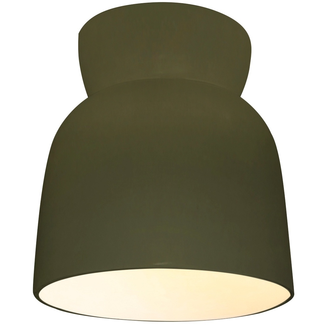 Radiance Collection - Hourglass 1 Light 7.5 inch Matte Green Flush-Mount Ceiling Light in Replaceable Bulb, Form+Finish+Function