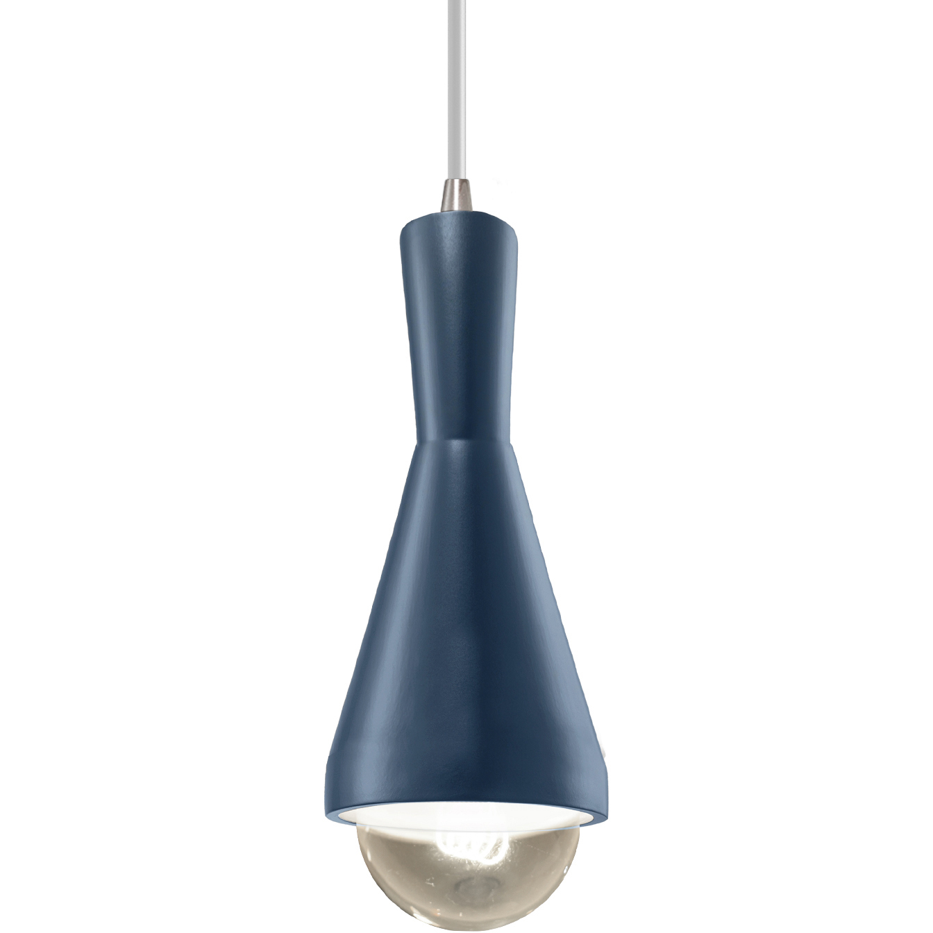 Radiance Collection - Erlen 1 Light 4.75 inch Midnight Sky and Brushed Nickel Pendant Ceiling Light in Replaceable Bulb, White, Form+Finish+Function