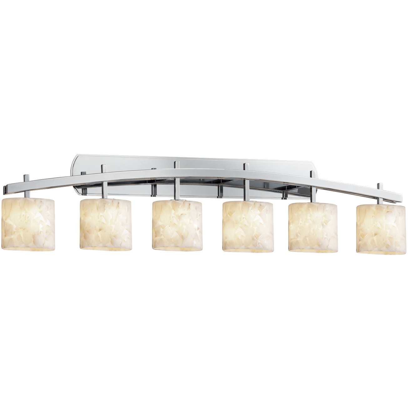 Alabaster Rocks LED 55.75 inch Polished Chrome Bath Bar Wall Light in 4200 Lm LED, Round Flared, Archway