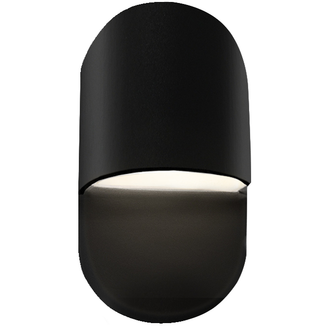 Ambiance Collection - Capsule LED 5 inch Gloss Black with Matte White internal finish ADA Wall Sconce Wall Light, Form+Finish+Function