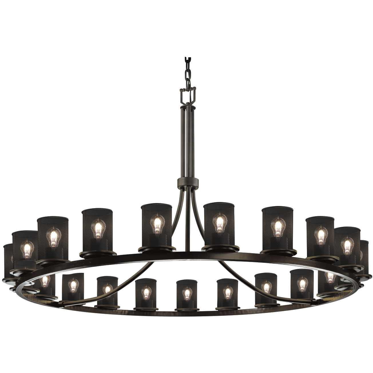Wire Mesh 21 Light 60 inch Matte Black Chandelier Ceiling Light