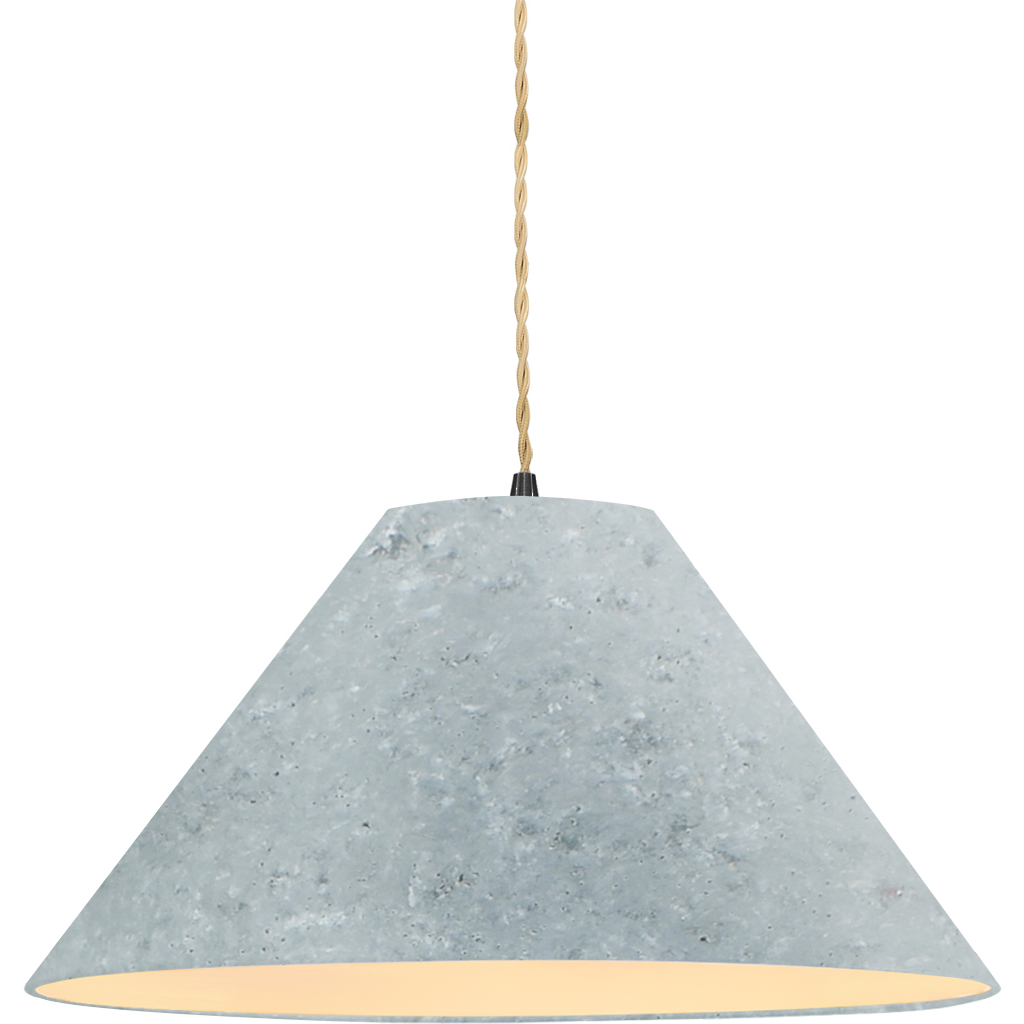 Radiance Collection - Avola Pendant Ceiling Light in Matte Black, Dedicated LED, Beige Twist Cord, Concrete, 15W x 7.25H, Form+Finish+Function