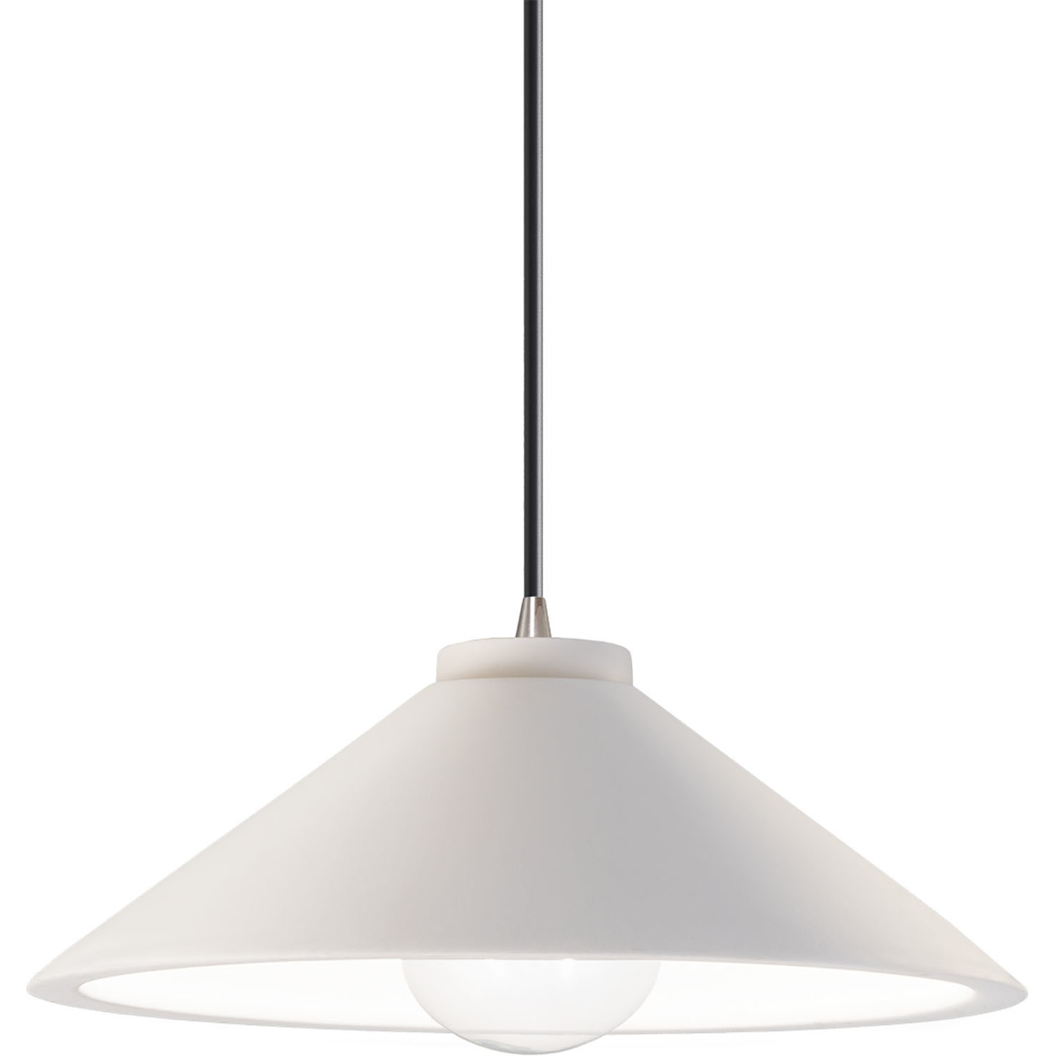 Radiance Collection - Flare LED 11.75 inch Bisque and Brushed Nickel Pendant Ceiling Light in Dedicated LED, Black, Form+Finish+Function