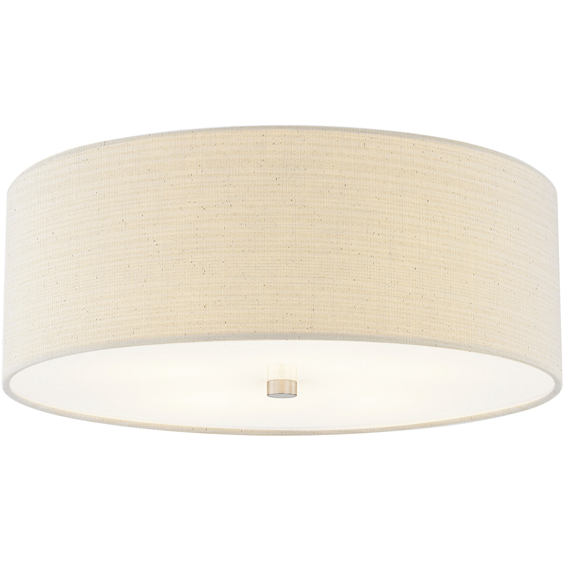 Textile Collection 4 Light 18 inch Brushed Nickel Flush Mount Ceiling Light in Cream (CandleAria), Classic Family