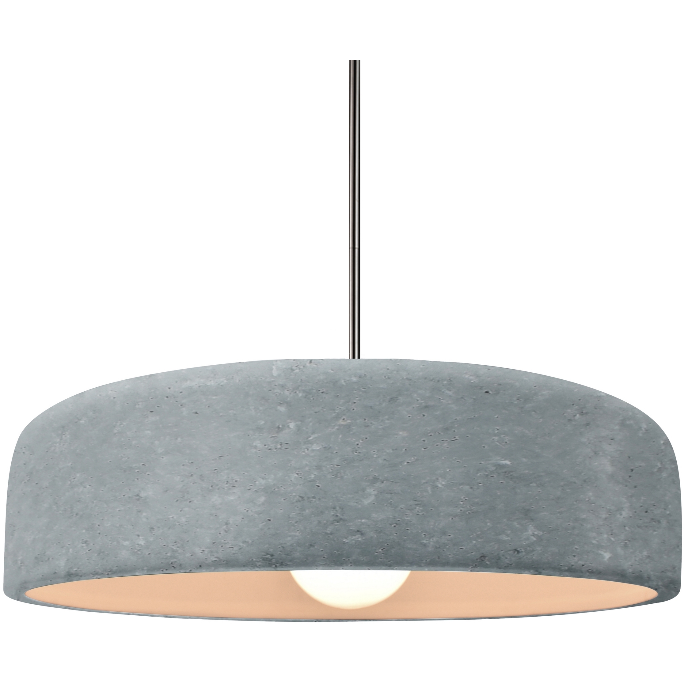 Radiance Collection - Spire Pendant Ceiling Light in Brushed Nickel, Dedicated LED, Rigid Stem, Concrete, 16W x 4.5H, Form+Finish+Function
