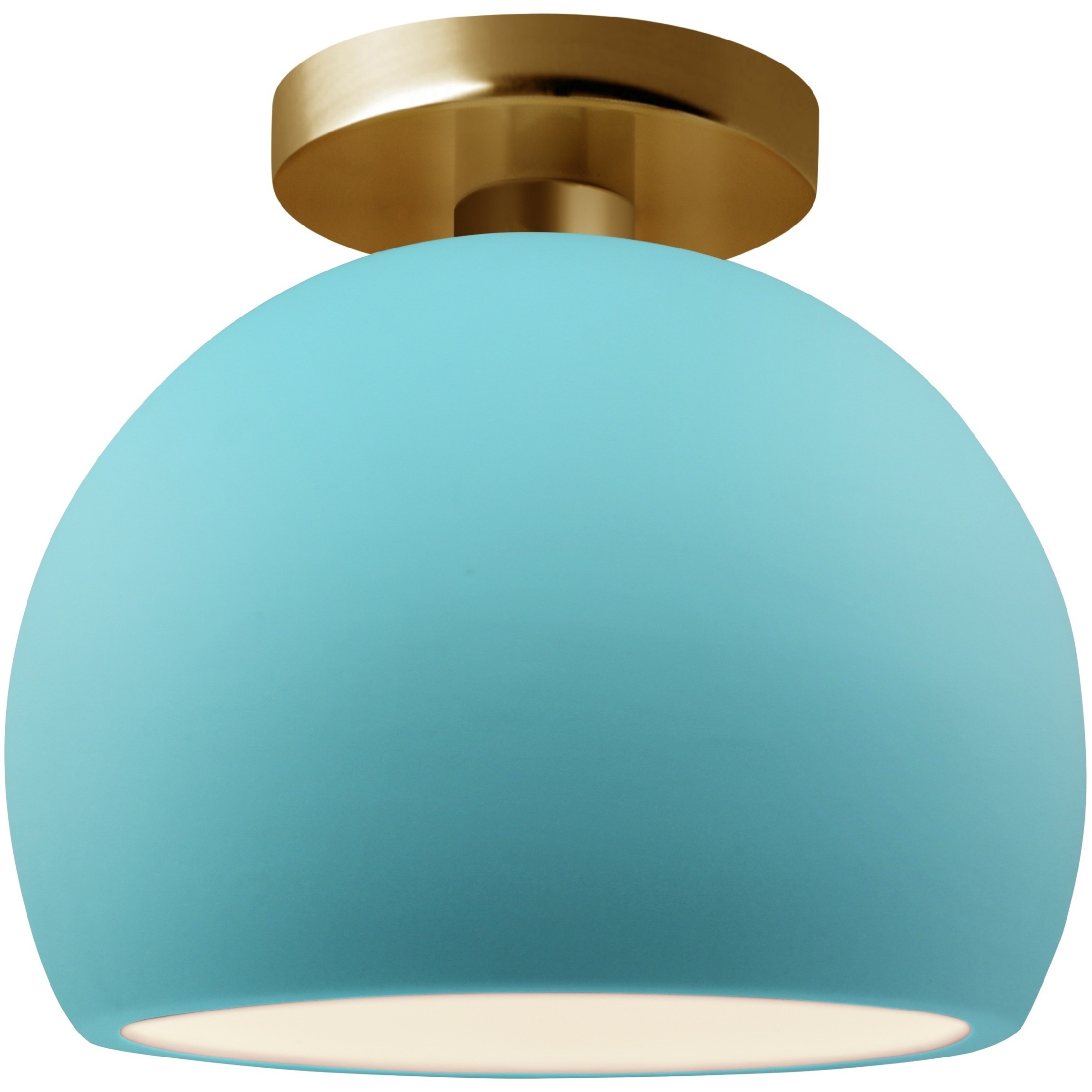 Radiance 1 Light 7 inch Reflecting Pool and Brushed Brass Semi Flush Ceiling Light