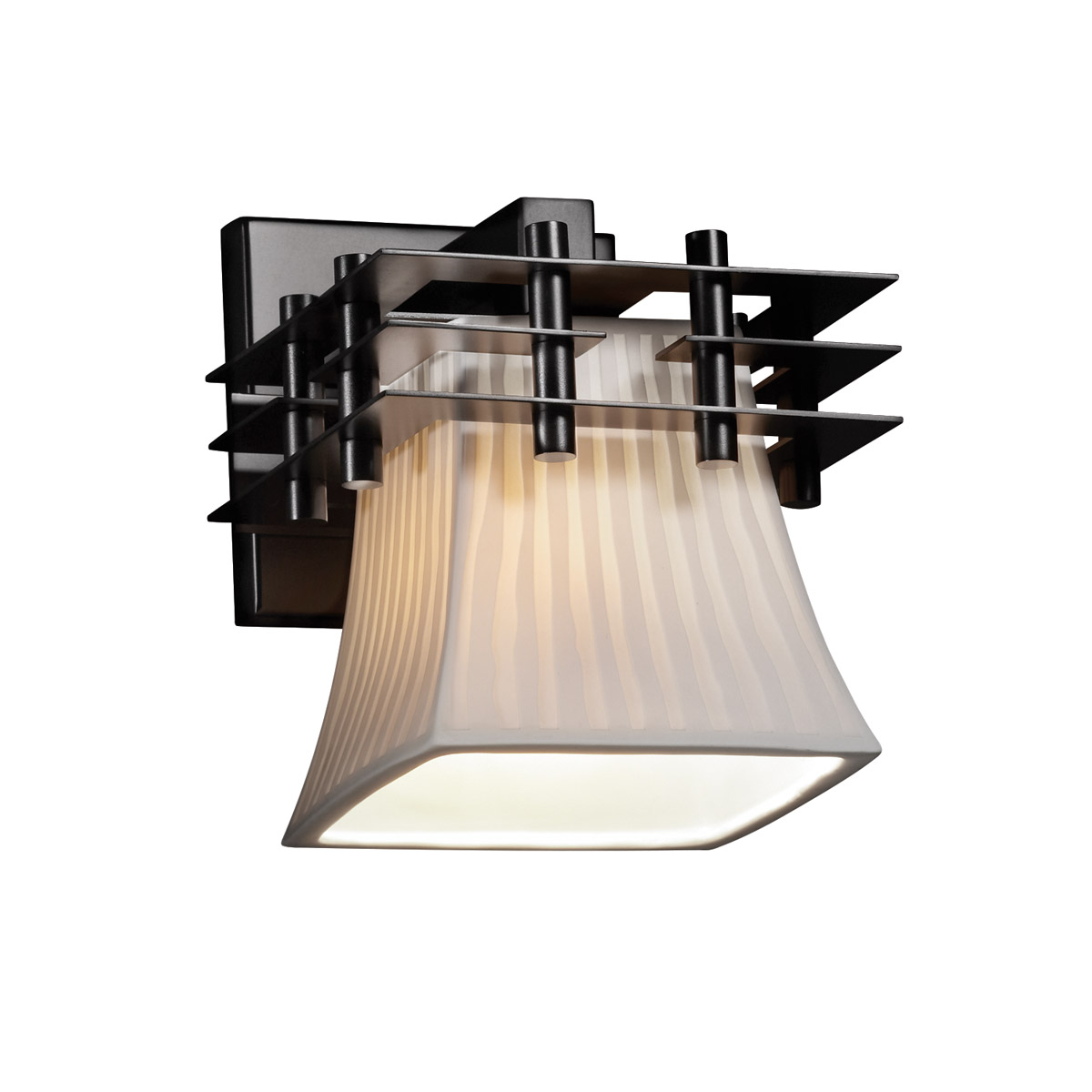 Metropolis 1 Light 7 inch Matte Black Wall Sconce Wall Light in Waterfall, Square Flared