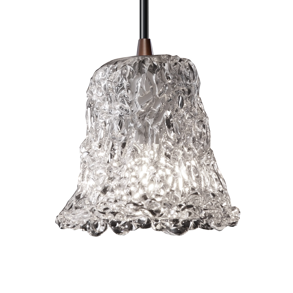 Veneto Luce 1 Light 4 inch Dark Bronze Pendant Ceiling Light in Lace (Veneto Luce), Round Flared
