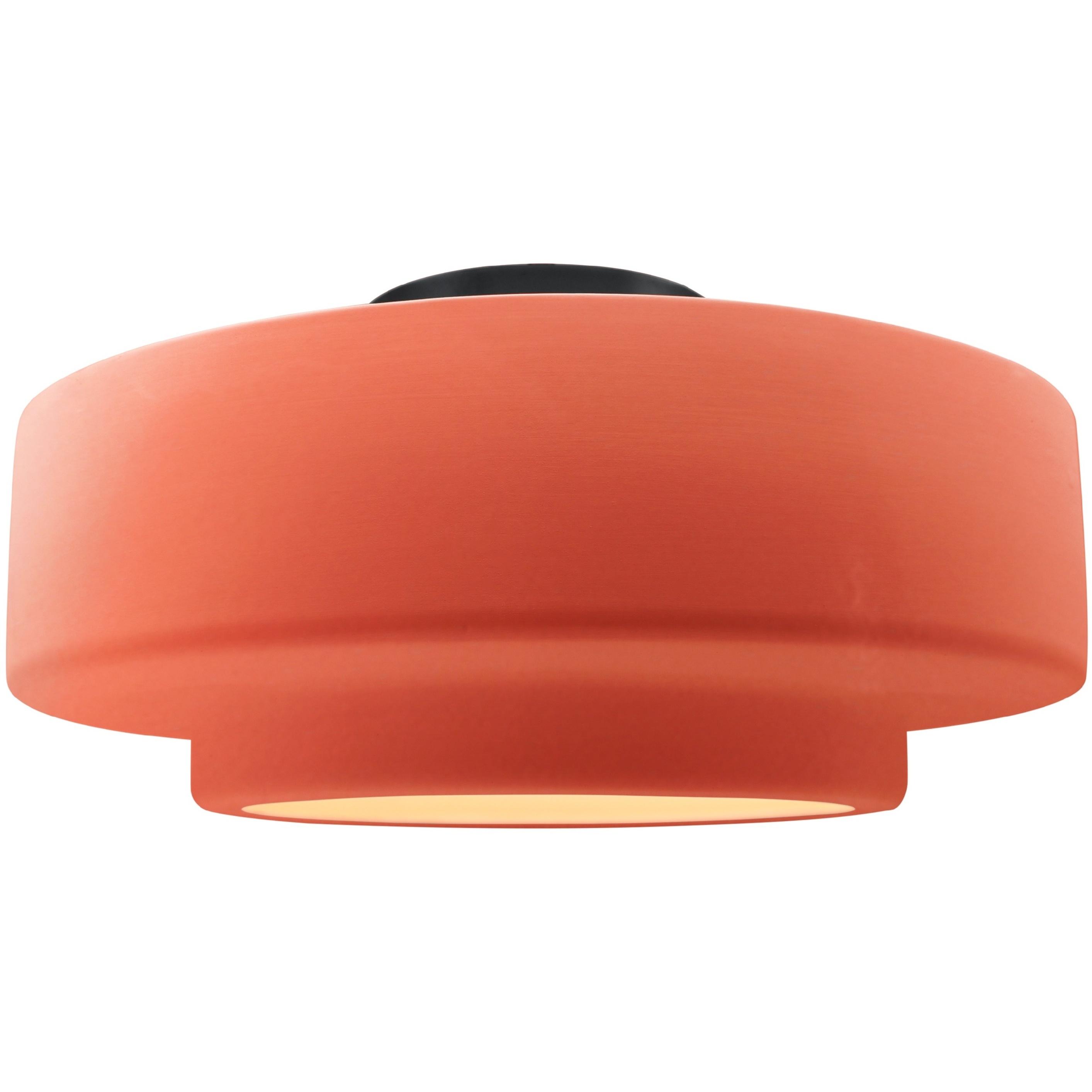 Radiance Collection - Tier 1 Light 16.5 inch Gloss Blush and Matte Black Semi-Flush Ceiling Light in Replaceable Bulb, 16.5W x 8H, Form+Finish+Function