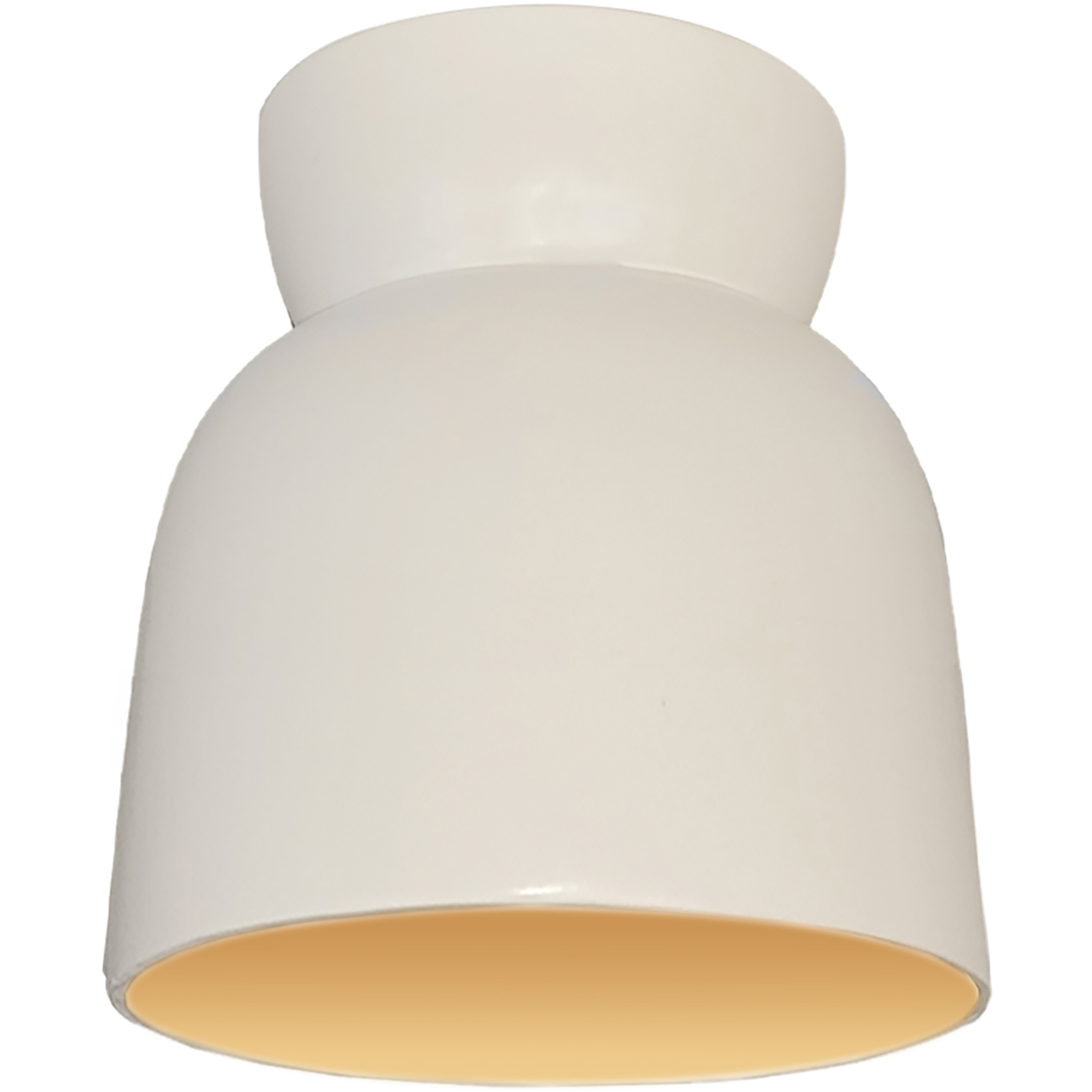 Radiance Collection 1 Light 7.5 inch Matte White with Champagne Gold Outdoor Flush Mount in Dedicated LED