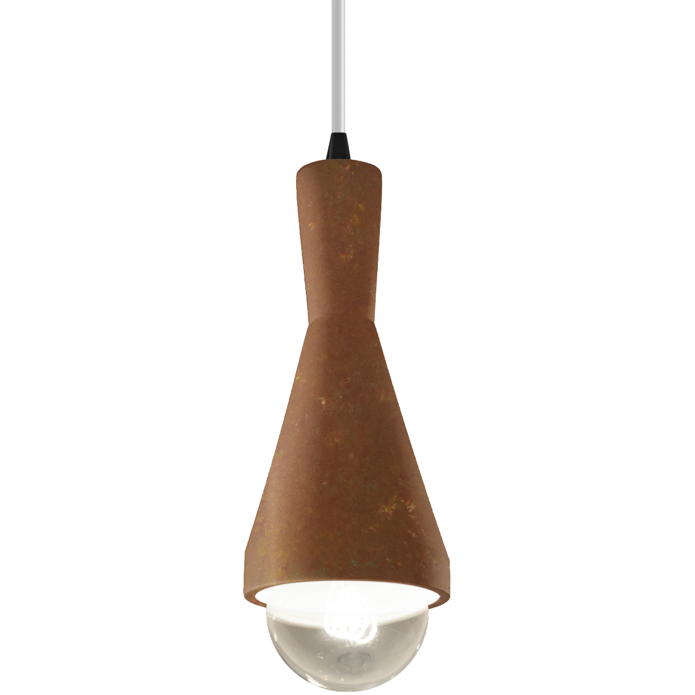 Radiance Collection - Erlen 1 Light 4.75 inch Rust Patina and Matte Black Pendant Ceiling Light in Replaceable Bulb, White, Form+Finish+Function