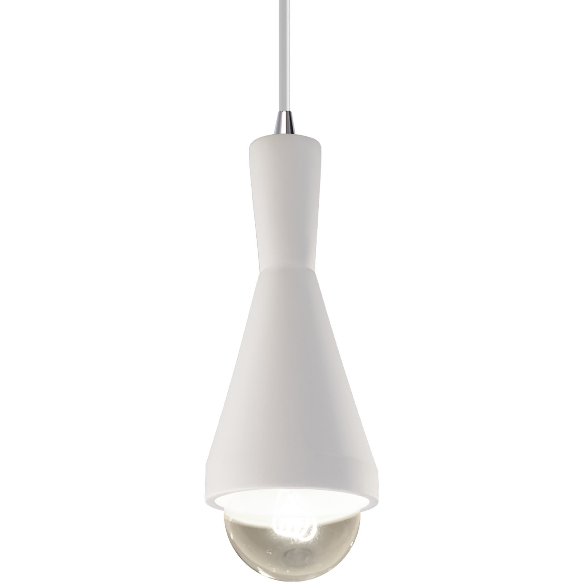 Radiance Collection - Erlen 1 Light 4.75 inch Bisque and Polished Chrome Pendant Ceiling Light in Replaceable Bulb, White, Form+Finish+Function