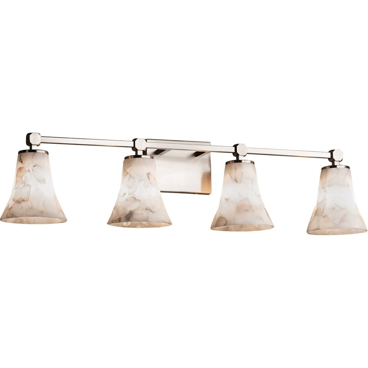 Alabaster Rocks 4 Light 31 inch Polished Chrome Vanity Light Wall Light in Square with Flat Rim, Incandescent