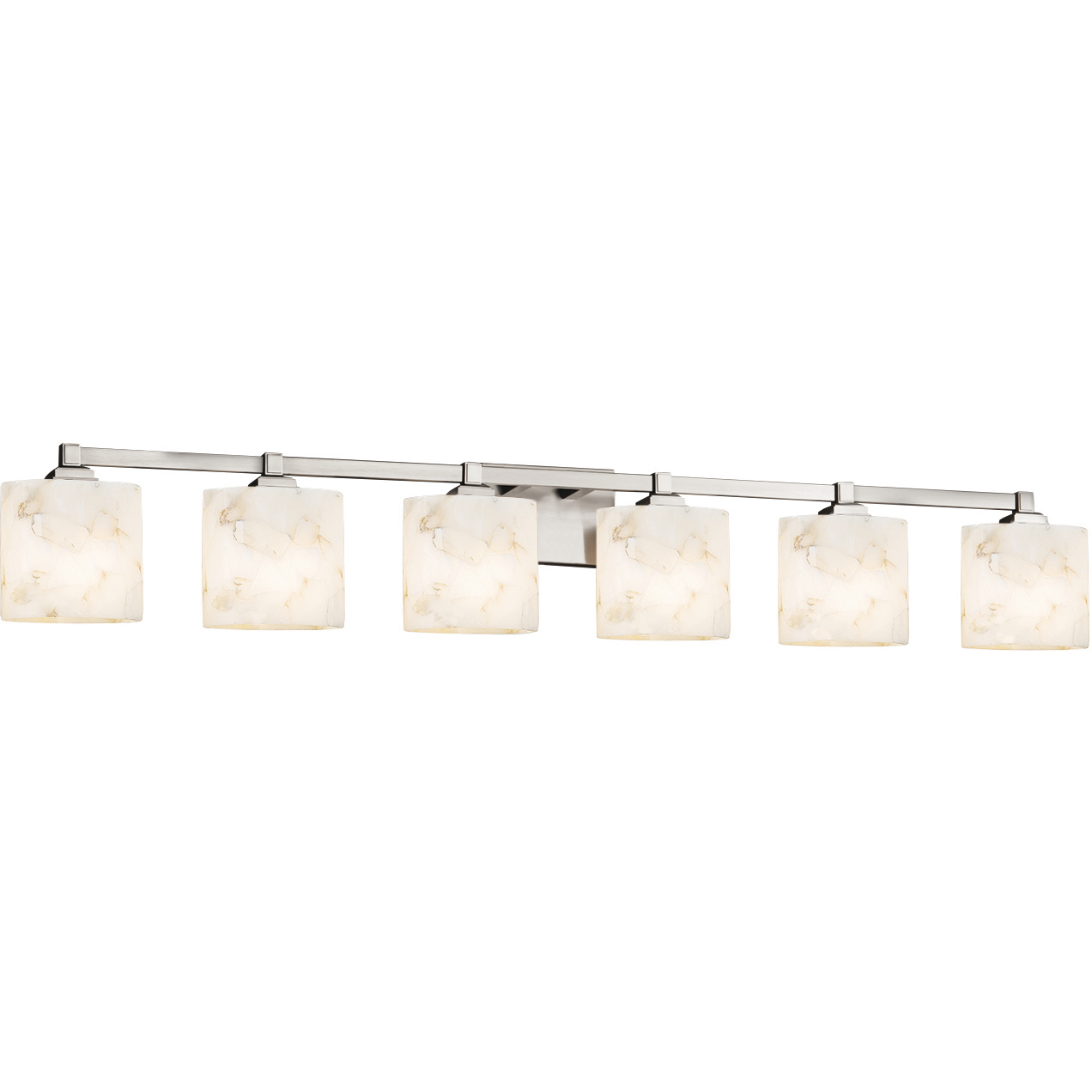 Alabaster Rocks 6 Light 51.5 inch Brushed Nickel Vanity Light Wall Light in LED, Oval