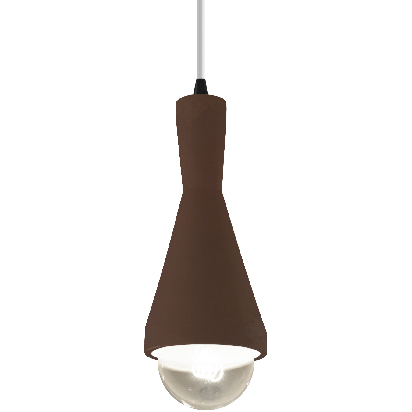 Radiance Collection - Erlen 1 Light 4.75 inch Real Rust and Matte Black Pendant Ceiling Light in Replaceable Bulb, White, Form+Finish+Function
