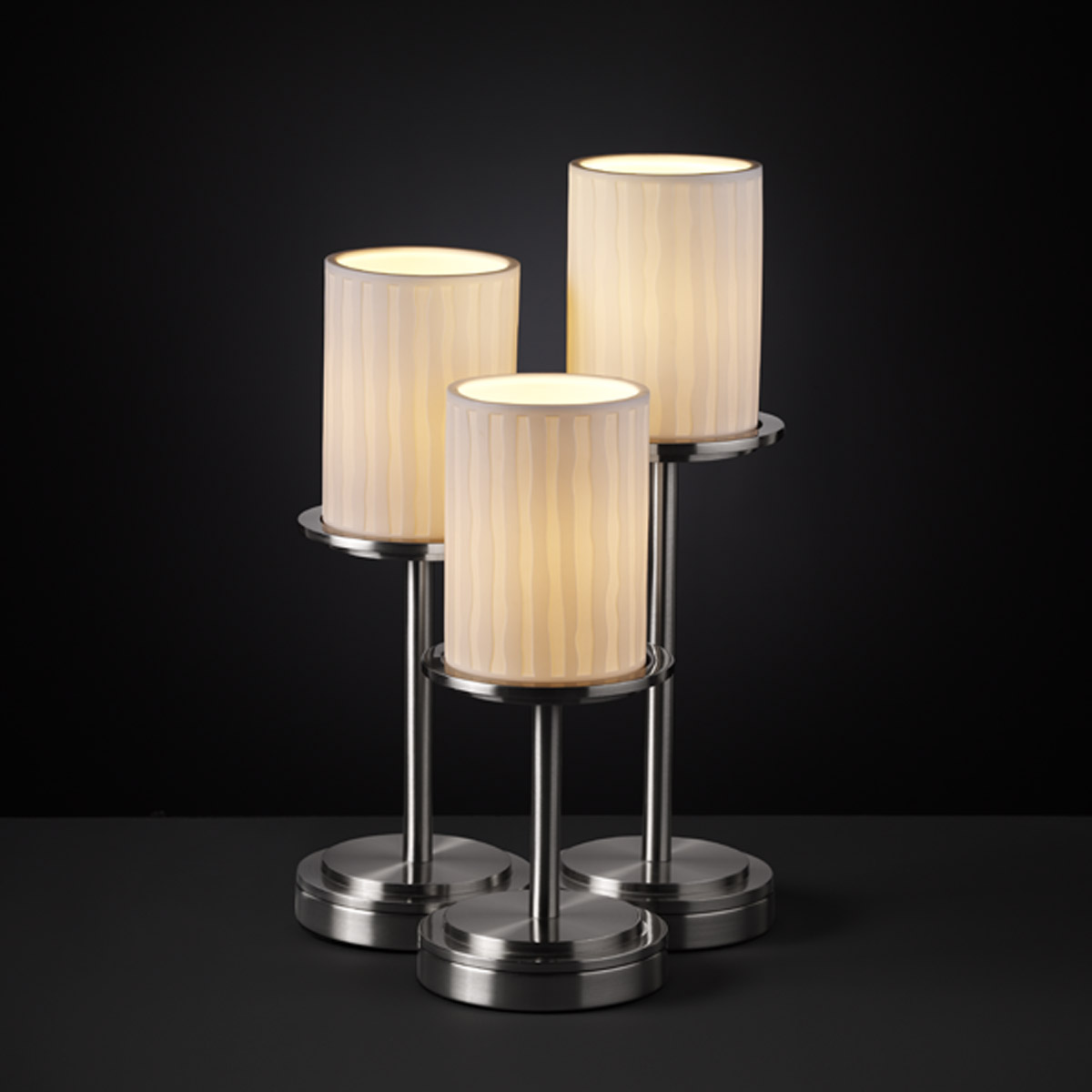 Limoges 16 inch 60 watt Brushed Nickel Table Lamp Portable Light in Waterfall, Incandescent