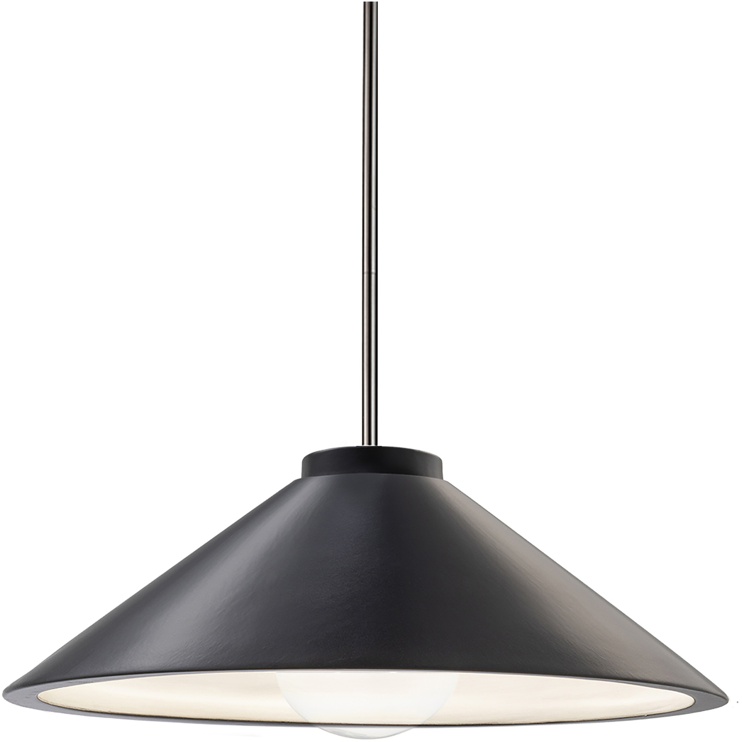 Radiance Collection - Flare LED 11.75 inch Carbon Matte Black and Brushed Nickel Pendant Ceiling Light in Dedicated LED, Rigid Stem, Form+Finish+Function