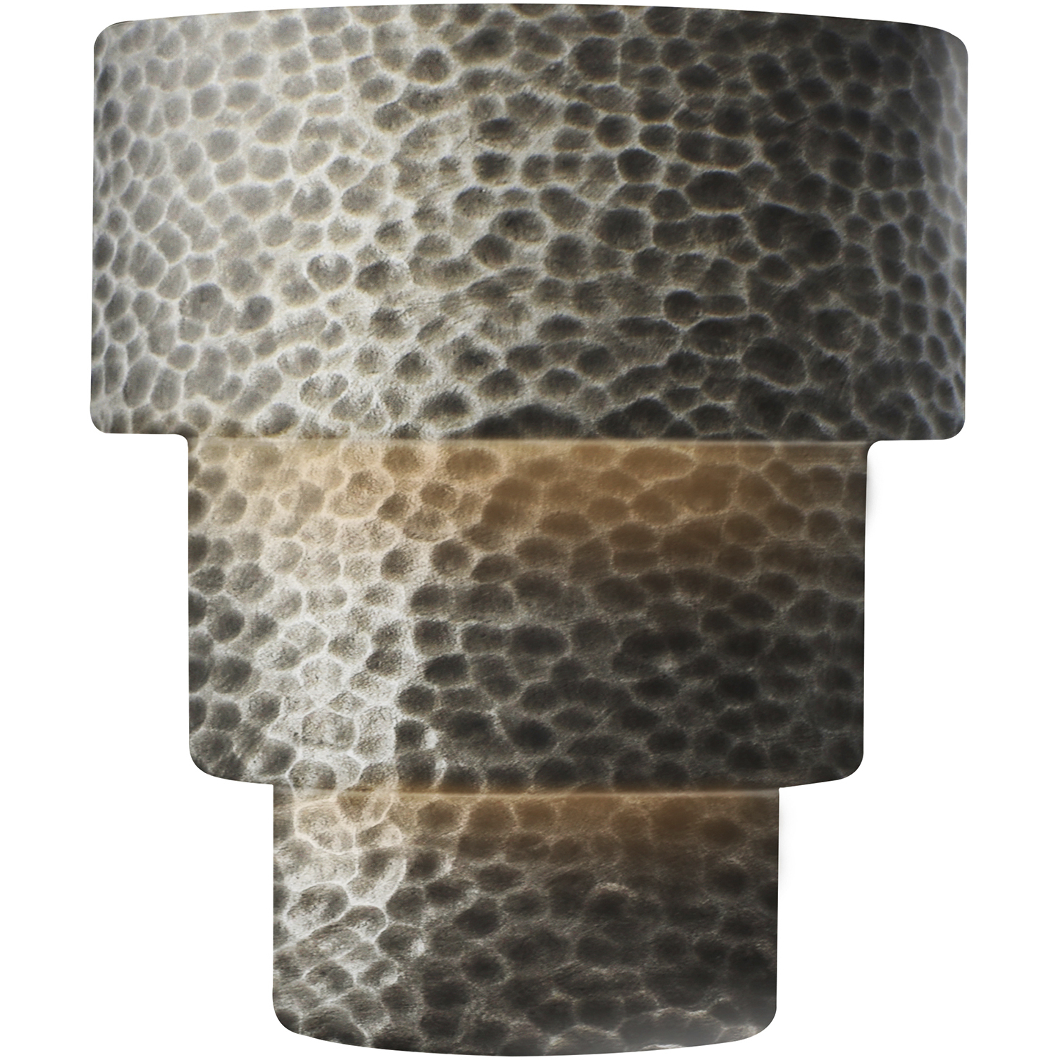 Ambiance Collection LED 12.75 inch Hammered Pewter Wall Sconce Wall Light in Dedicated LED, Form+Finish+Function