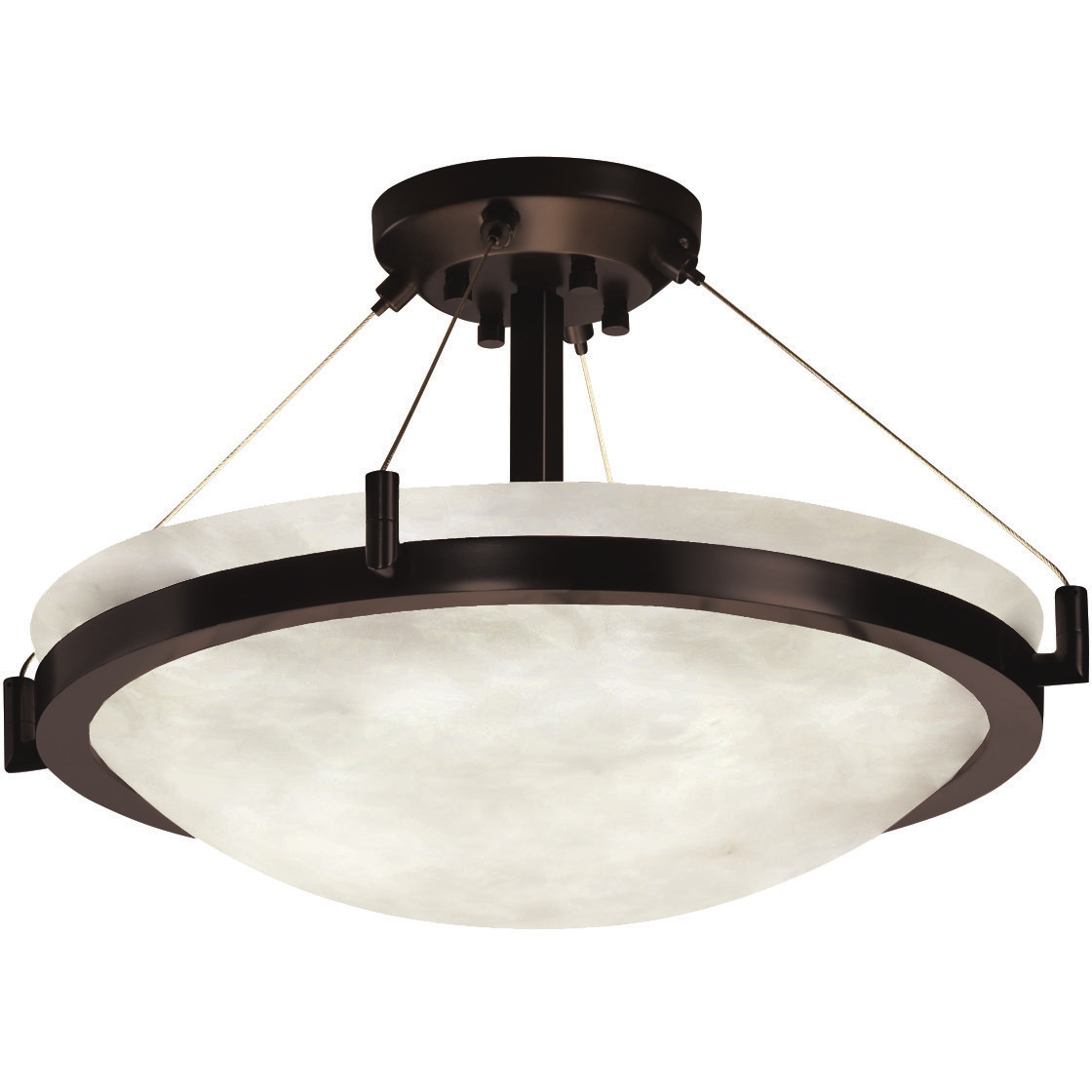 Clouds 3 Light 21 inch Brushed Nickel Semi-Flush Bowl Ceiling Light in Incandescent