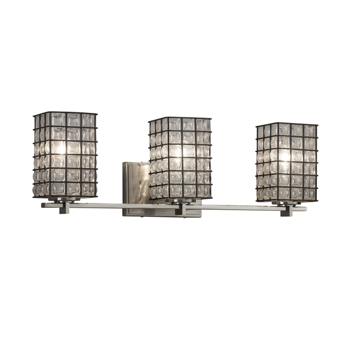 Wire Glass LED 26.75 inch Brushed Brass Bath Bar Wall Light