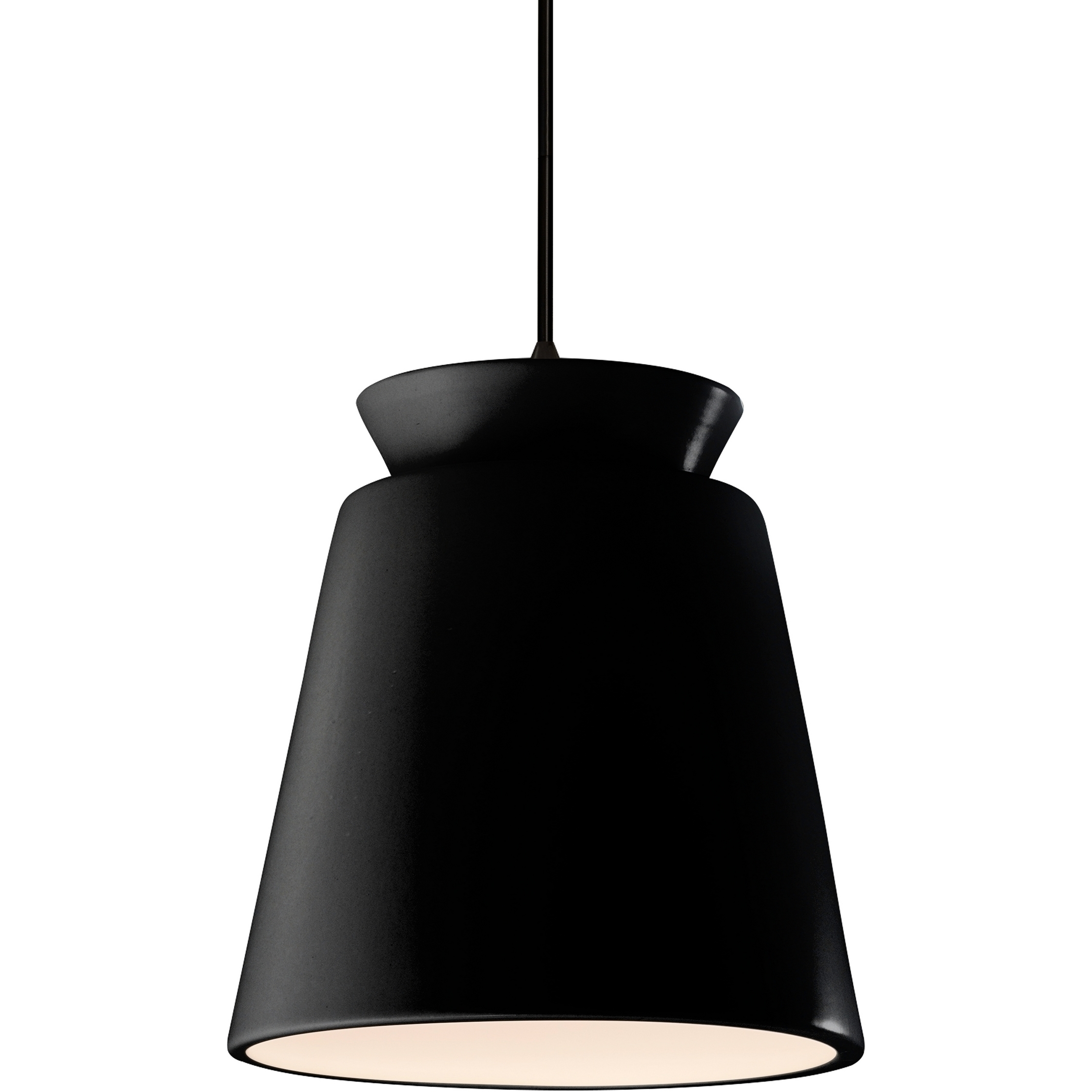 Radiance Collection - Trapezoid 1 Light 13.5 inch Carbon - Matte Black Pendant Ceiling Light in Replaceable Bulb, Carbon Matte Black, Form+Finish+Function