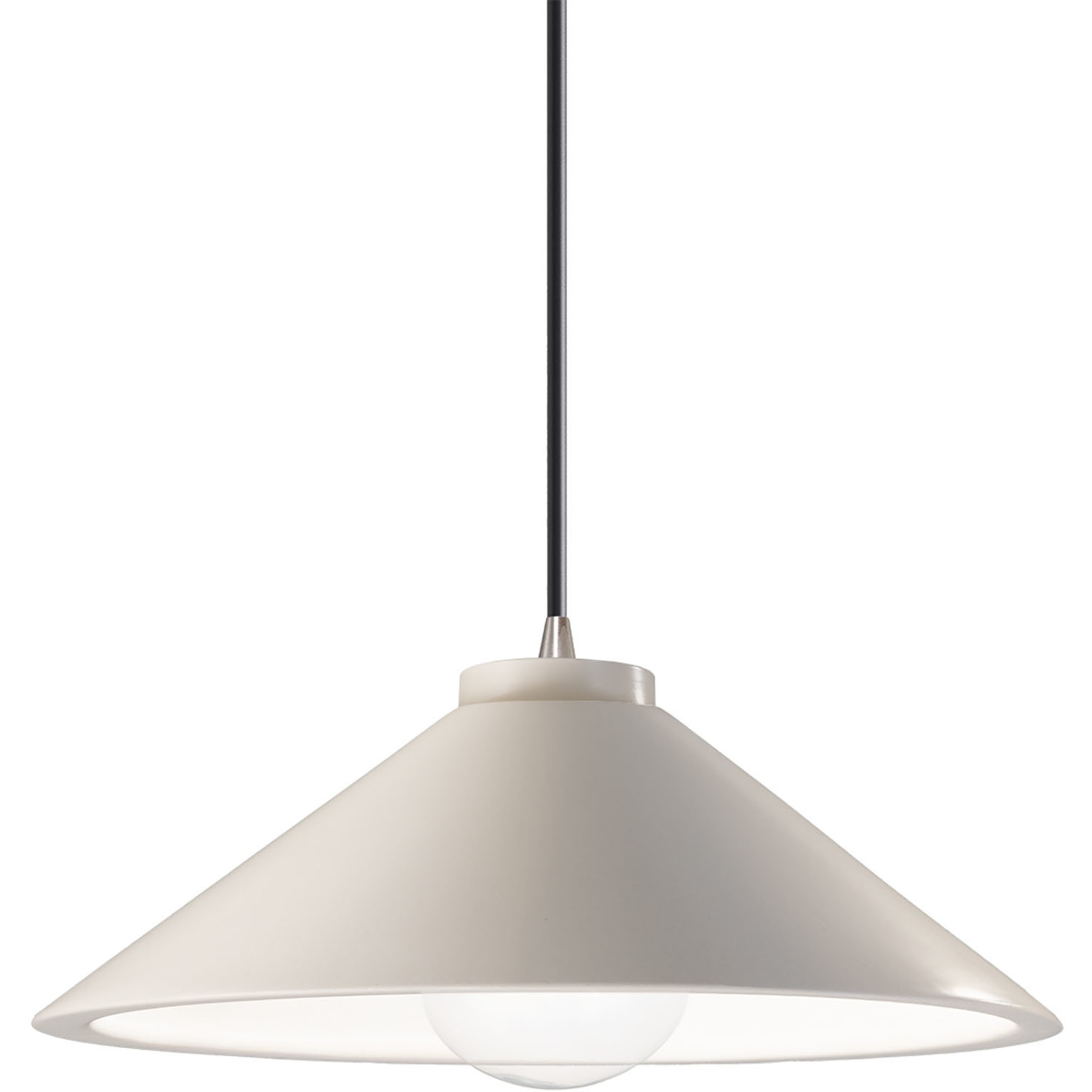 Radiance Collection - Flare LED 11.75 inch Matte White and Brushed Nickel Pendant Ceiling Light in Dedicated LED, Black, Form+Finish+Function