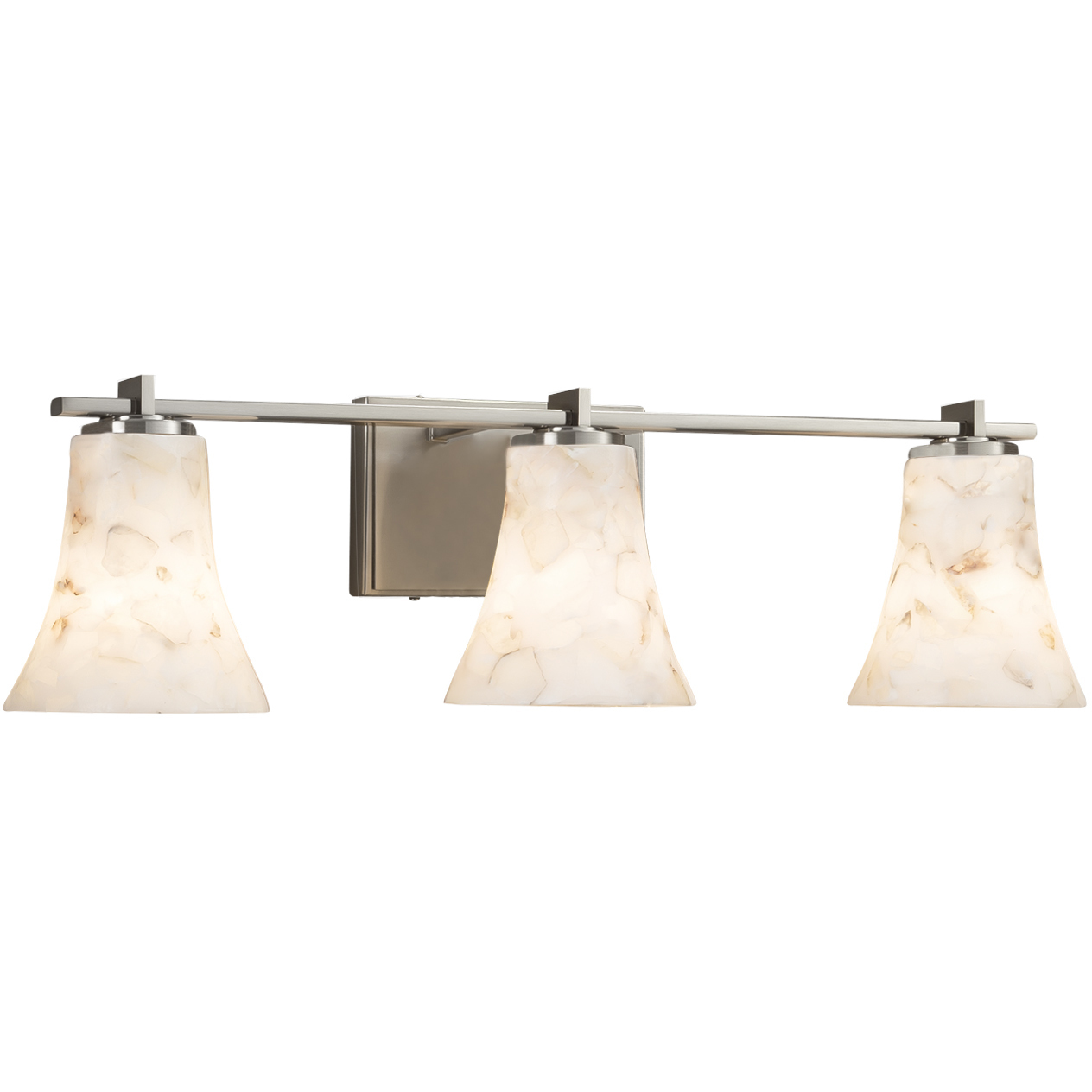 Alabaster Rocks LED 26 inch Brushed Nickel Vanity Light Wall Light in 2100 Lm LED, Round Flared