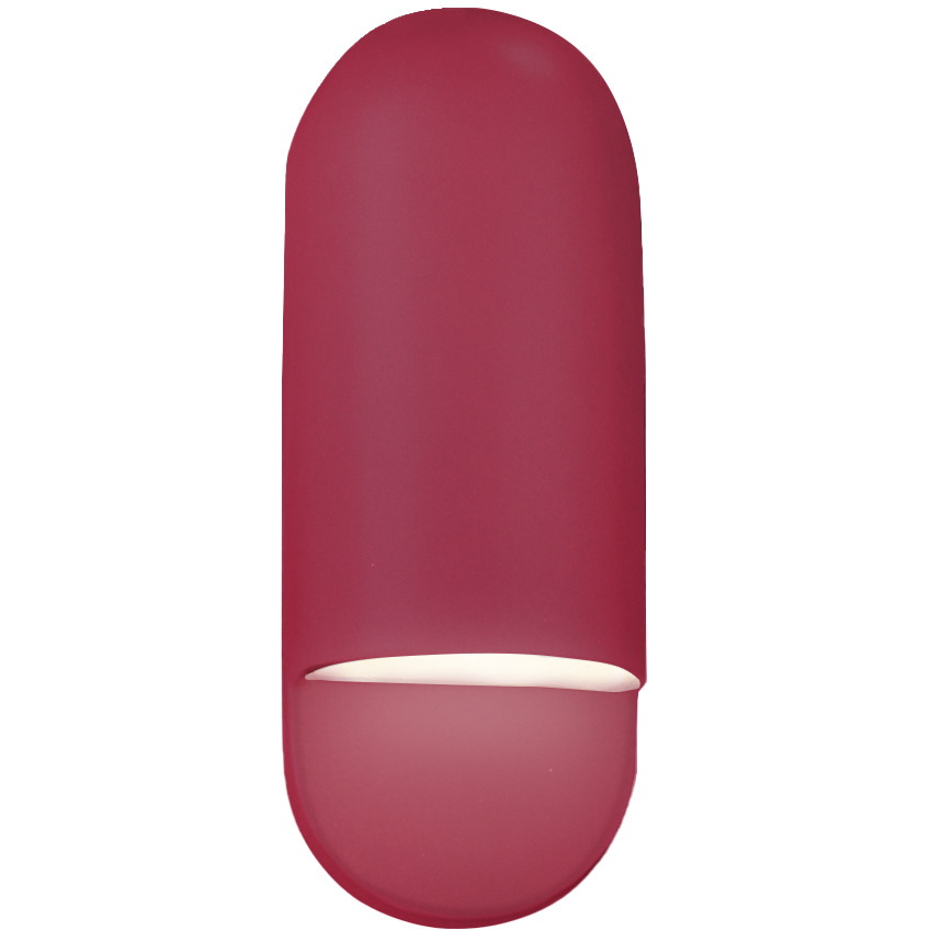 Ambiance Collection - Capsule Wall Sconce Wall Light in Replaceable Bulb, Cerise, 4D x 14H, Form+Finish+Function