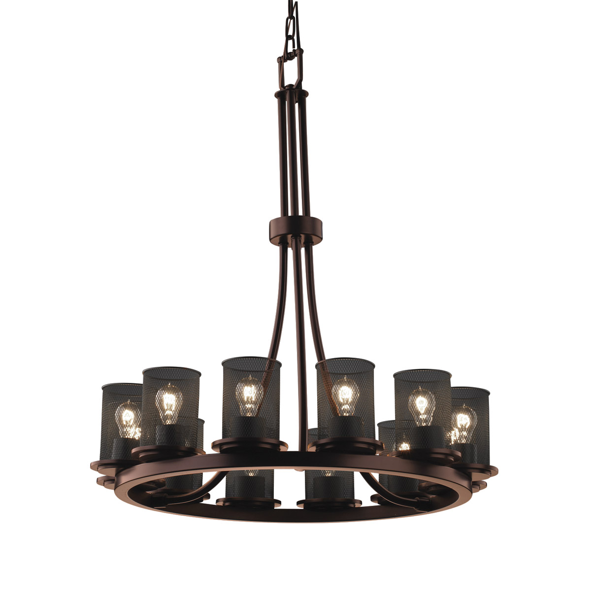 Wire Mesh 12 Light 28 inch Matte Black Chandelier Ceiling Light