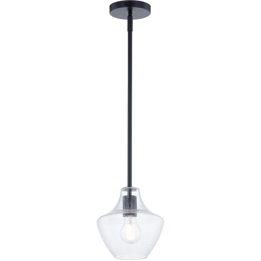 Fusion Collection 1 Light 7.5 inch Matte Black Pendant Ceiling Light, Harlow Family