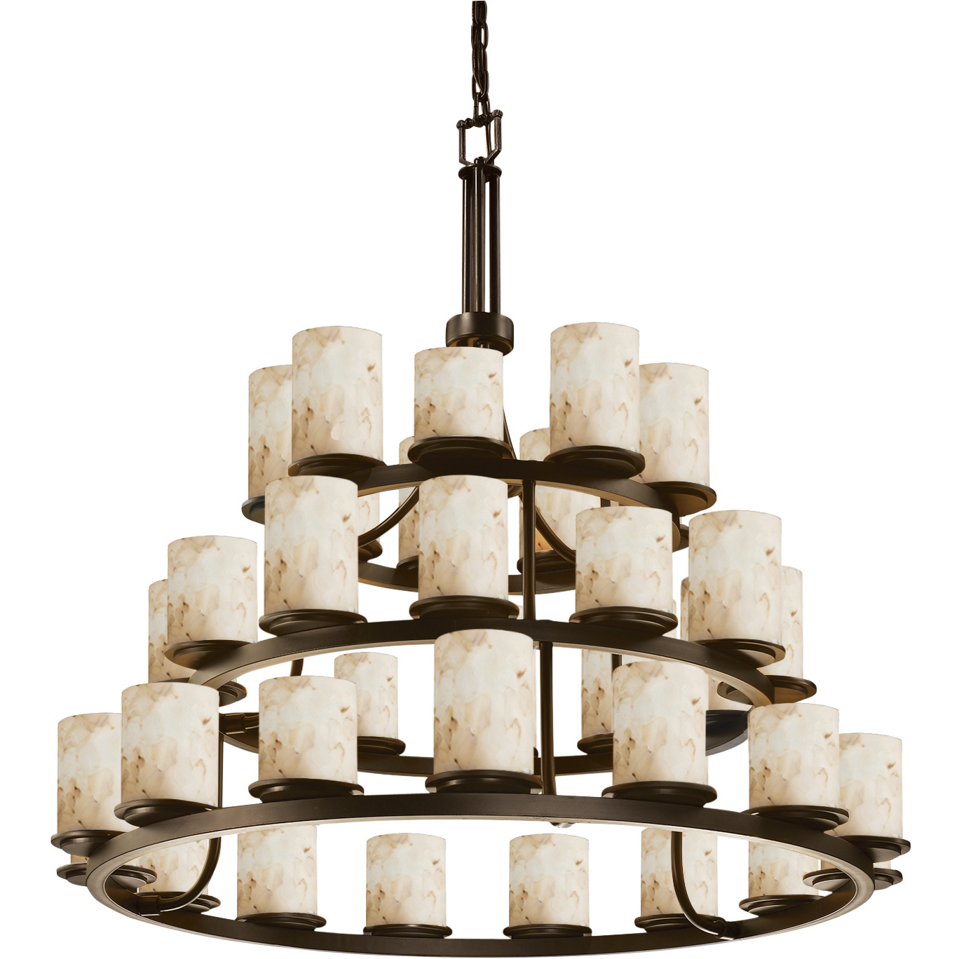 Alabaster Rocks LED 42 inch Dark Bronze Chandelier Ceiling Light in 25200 Lm LED, Cylinder