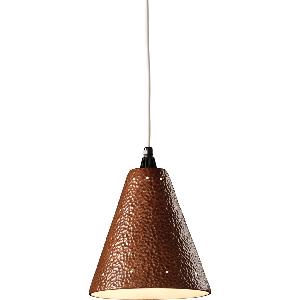 Radiance 1 Light 10 inch Antique Copper Pendant Ceiling Light in White Cord